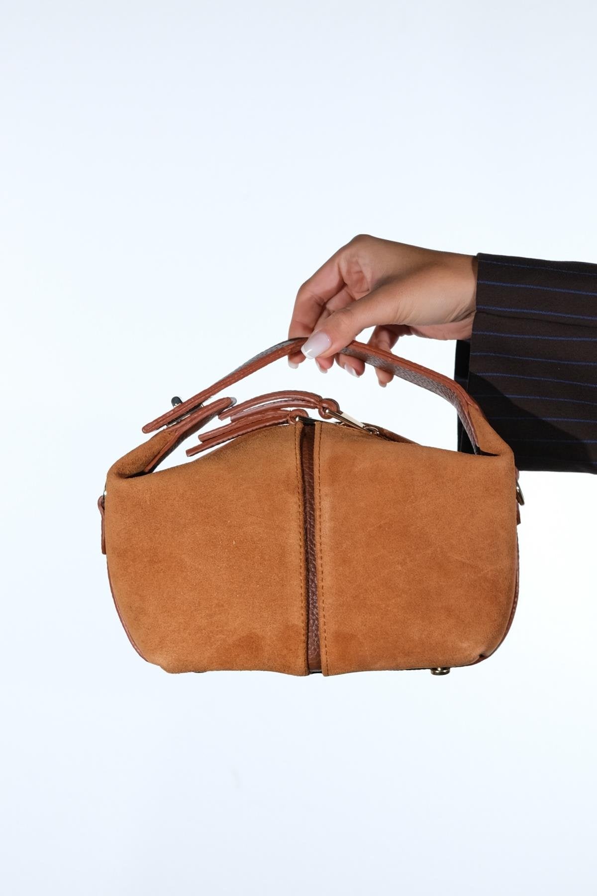 ISLAND - Cognac Genuine Leather Shoulder Bag (Women)