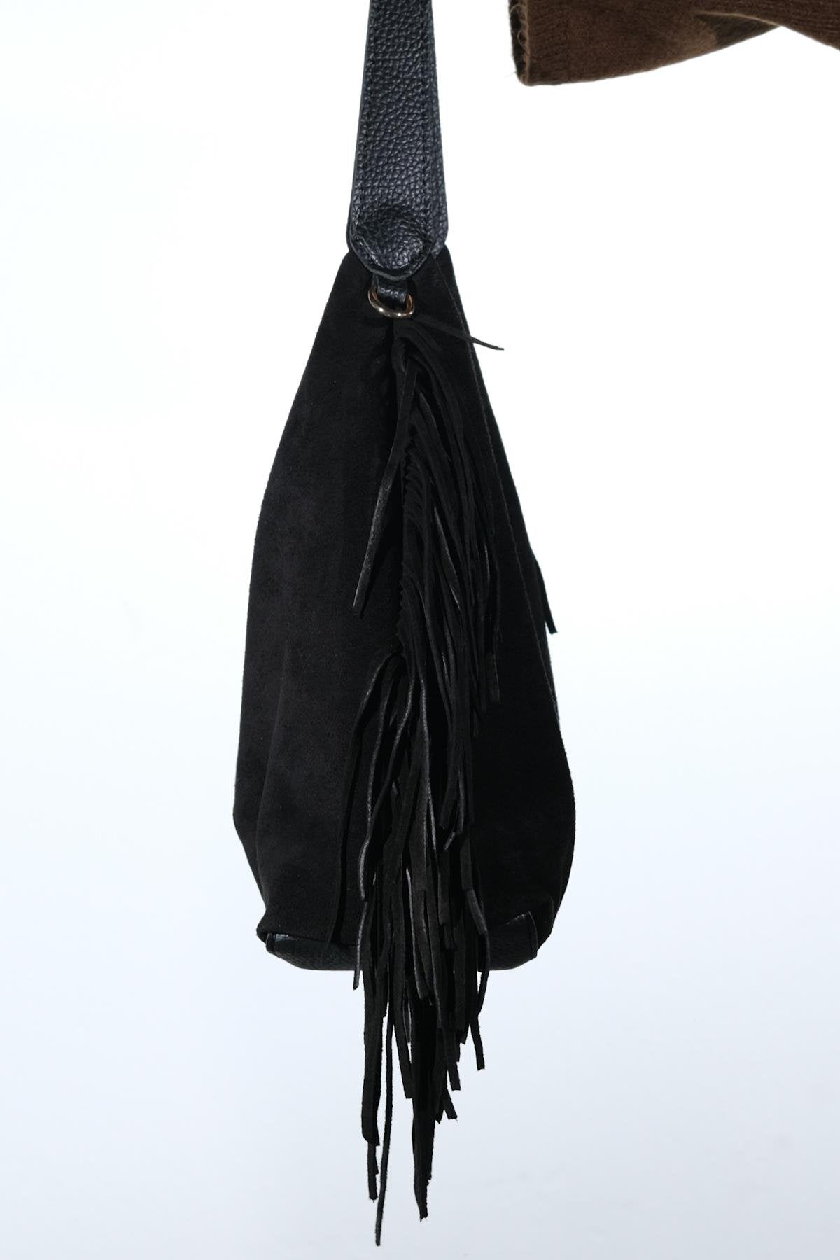 VALS - Black Genuine Suede Leather Shoulder Bag (Women)