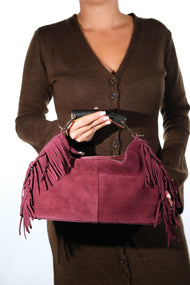ASTREN - Burgundy Genuine Leather Shoulder Bag (Women)