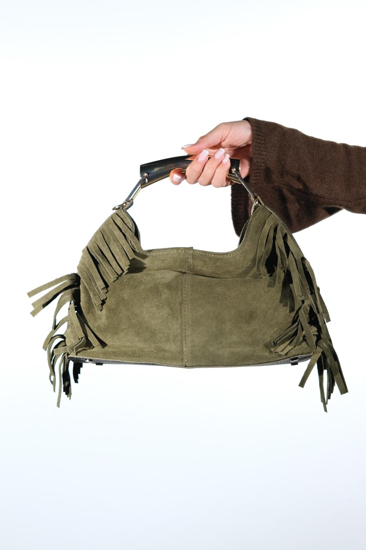 ASTREN - Green Genuine Leather Shoulder Bag (Women)