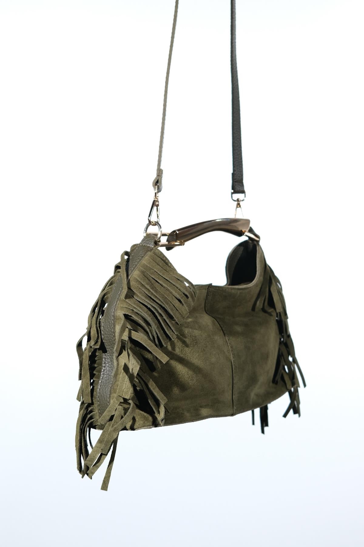 ASTREN - Green Genuine Leather Shoulder Bag (Women)