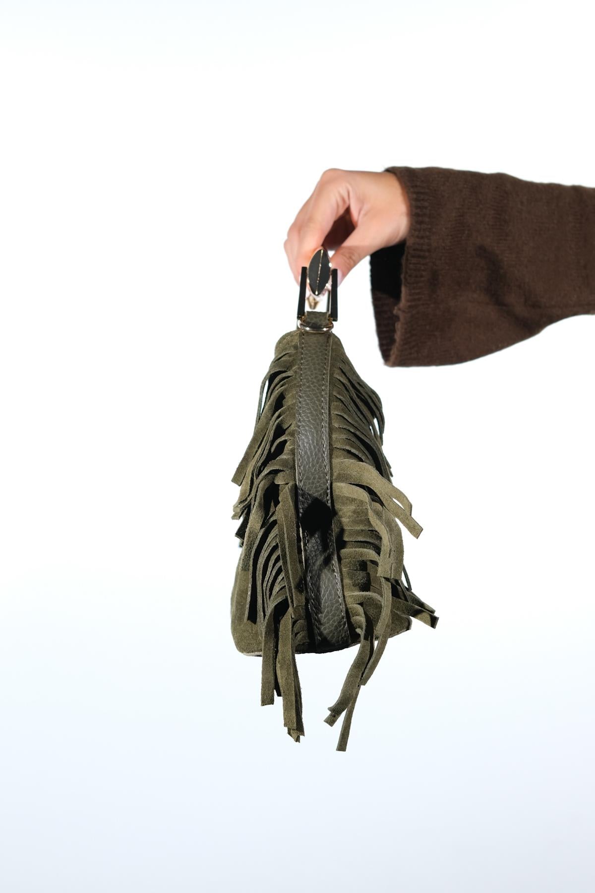 ASTREN - Green Genuine Leather Shoulder Bag (Women)