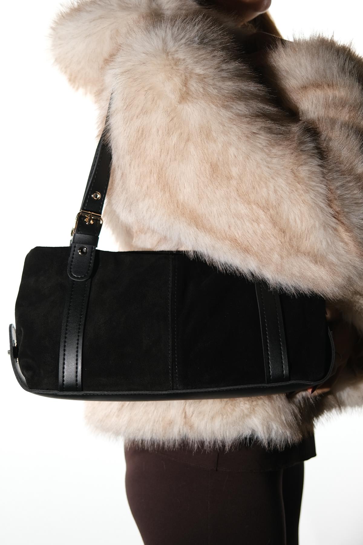 NERINA - Black Genuine Leather Shoulder Bag (Women)