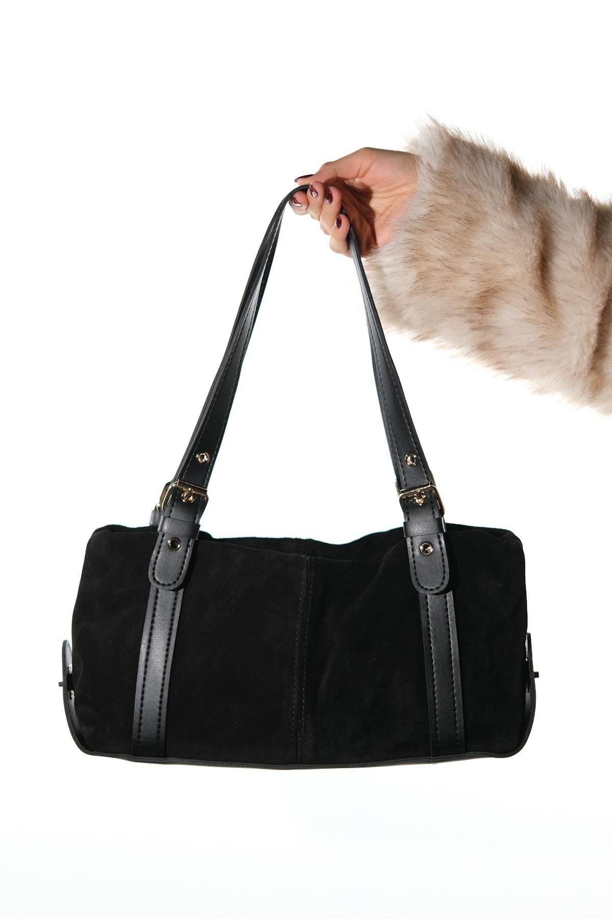 NERINA - Black Genuine Leather Shoulder Bag (Women)