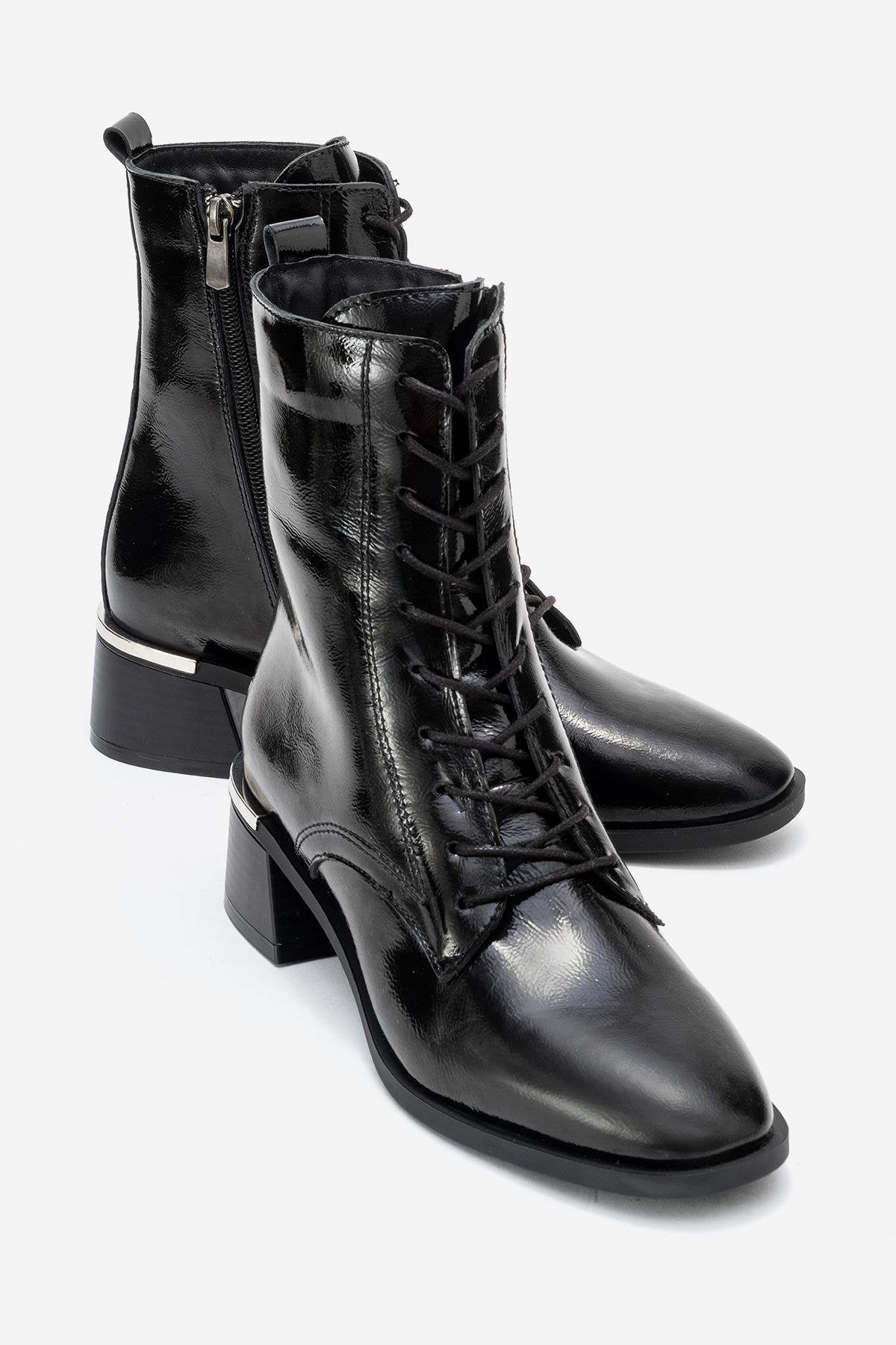 AVIA - Black Genuine Leather Block Heel Boot (Women)
