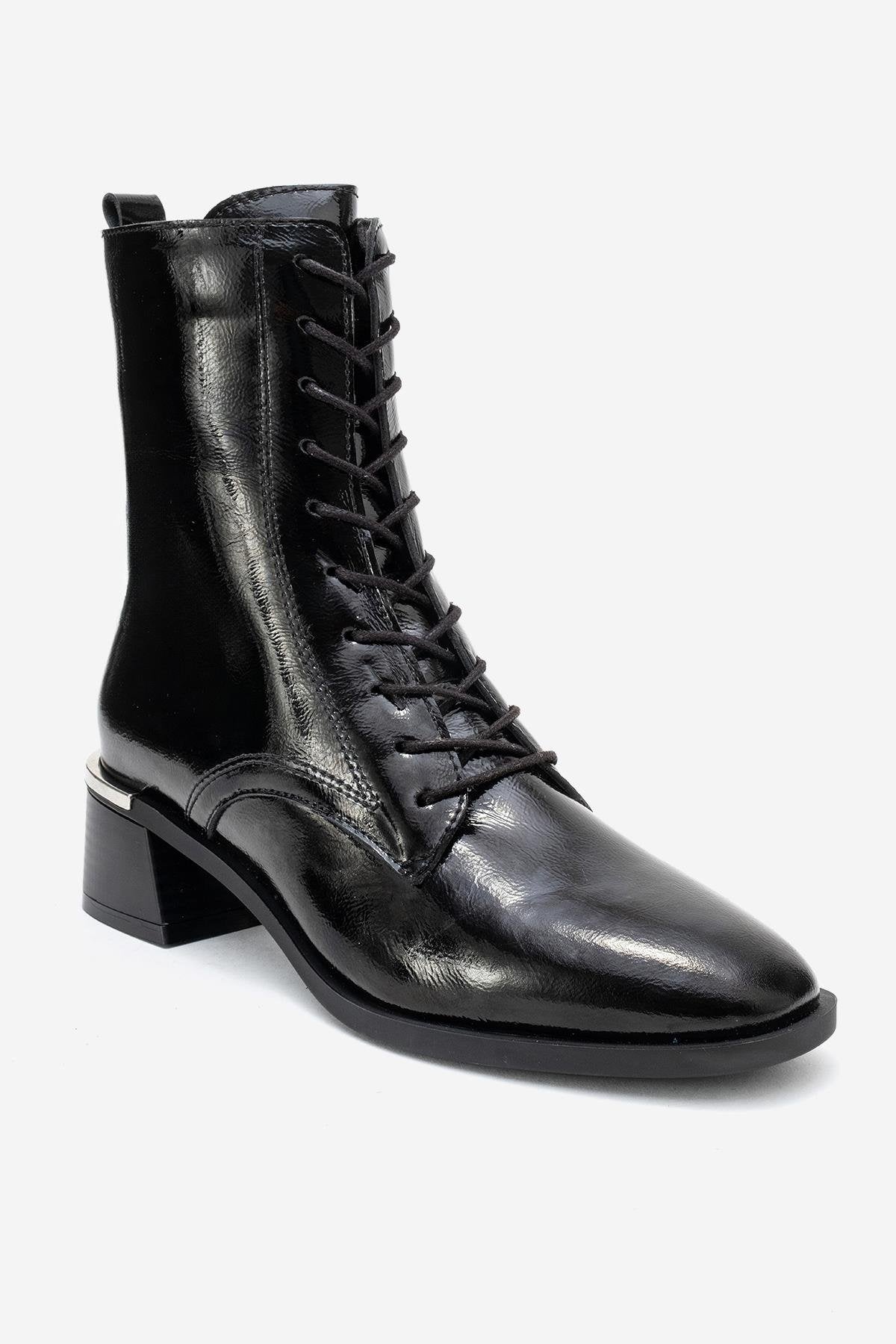 AVIA - Black Genuine Leather Block Heel Boot (Women)