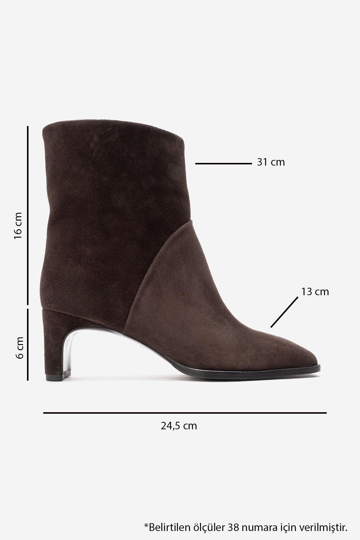 NORDY - Brown Genuine Leather Block Heel Boot (Women)