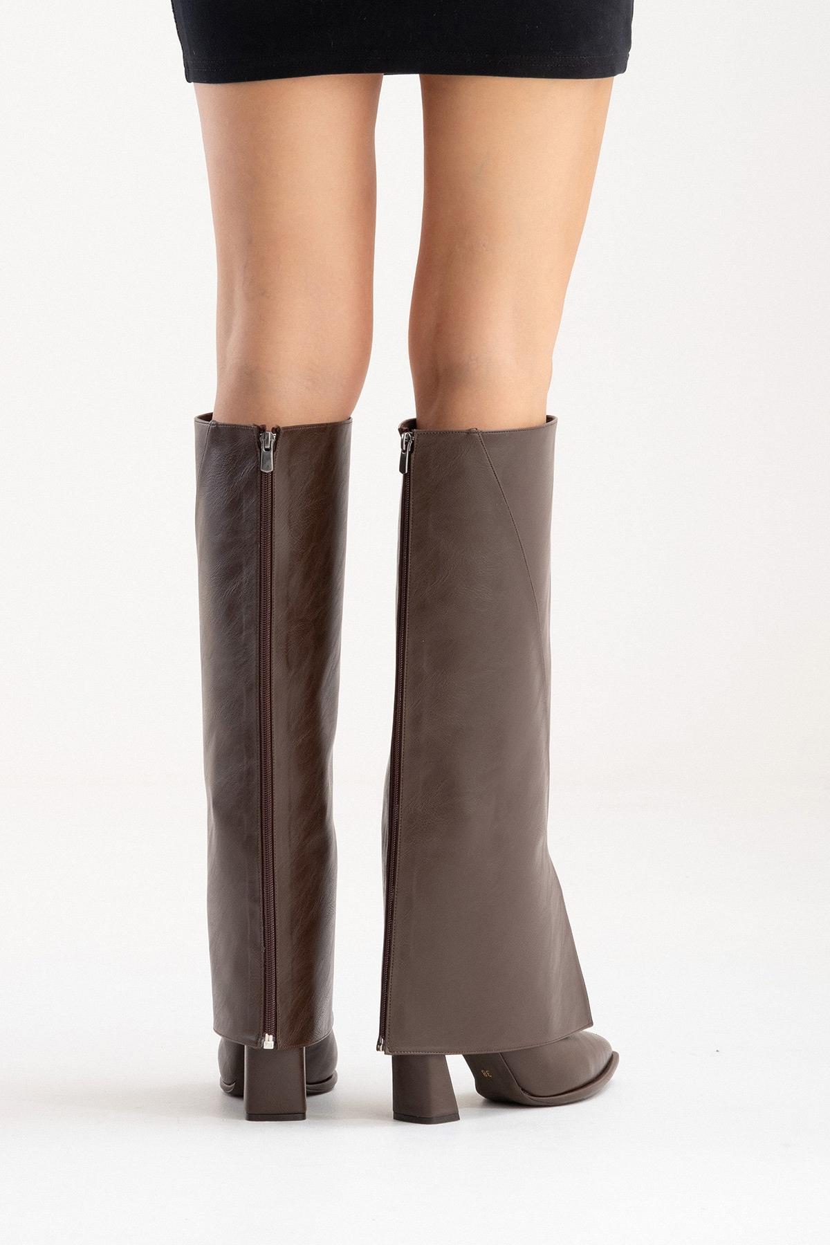 AJA - Brown Block Heel Boot (Women)