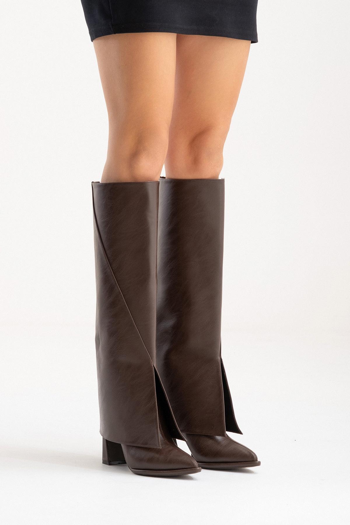 AJA - Brown Block Heel Boot (Women)