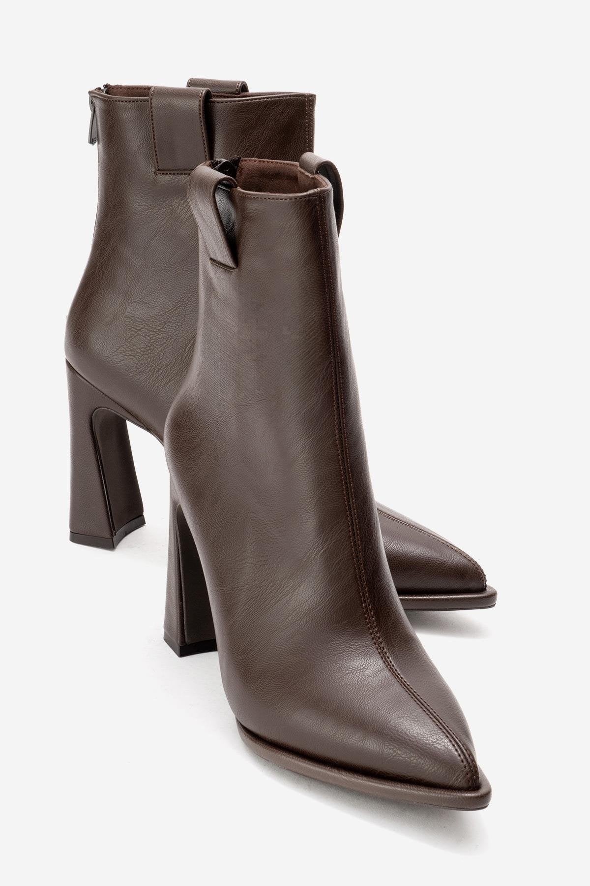 AJA - Brown Block Heel Boot (Women)