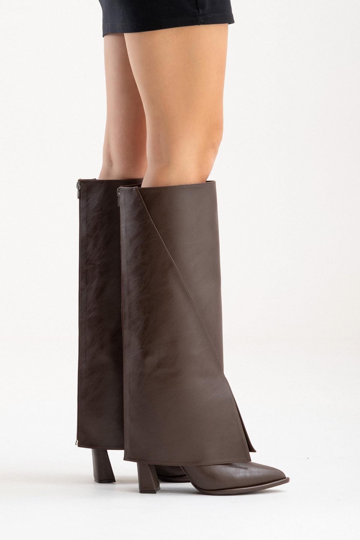 AJA - Brown Block Heel Boot (Women)