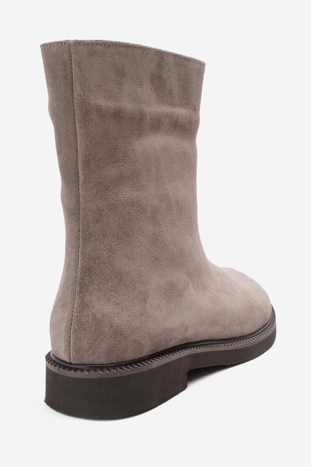 Lucano - Taupe Suede Genuine Leather Ankle Boot (Women)