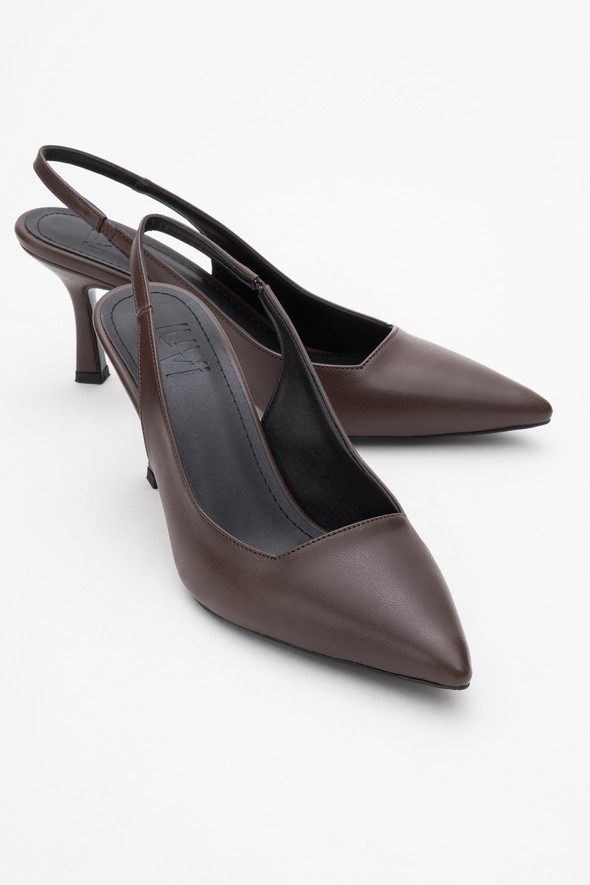 Flem - Mocha Pointed Toe Backless Stiletto Pump (Women)