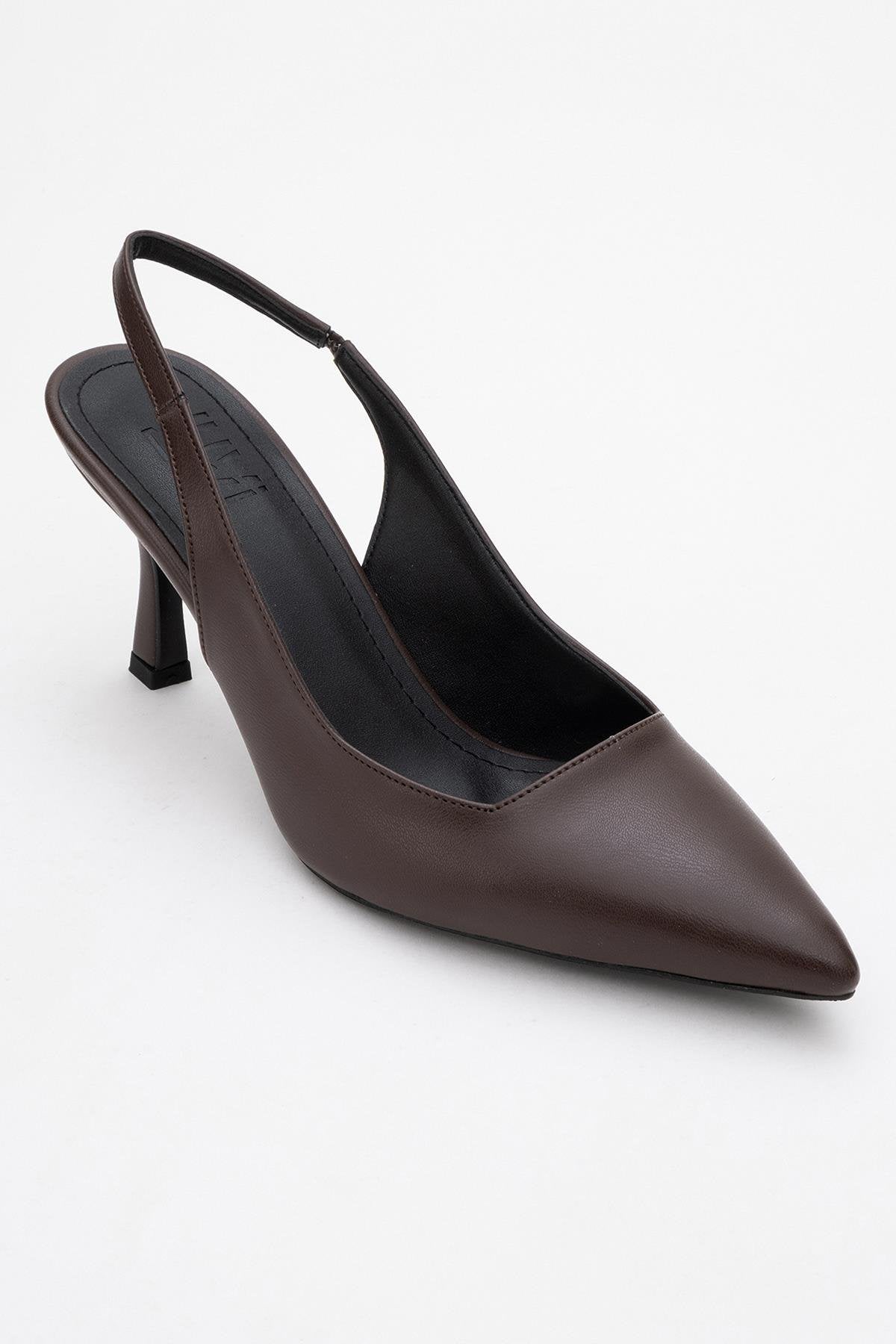 Flem - Mocha Pointed Toe Backless Stiletto Pump (Women)