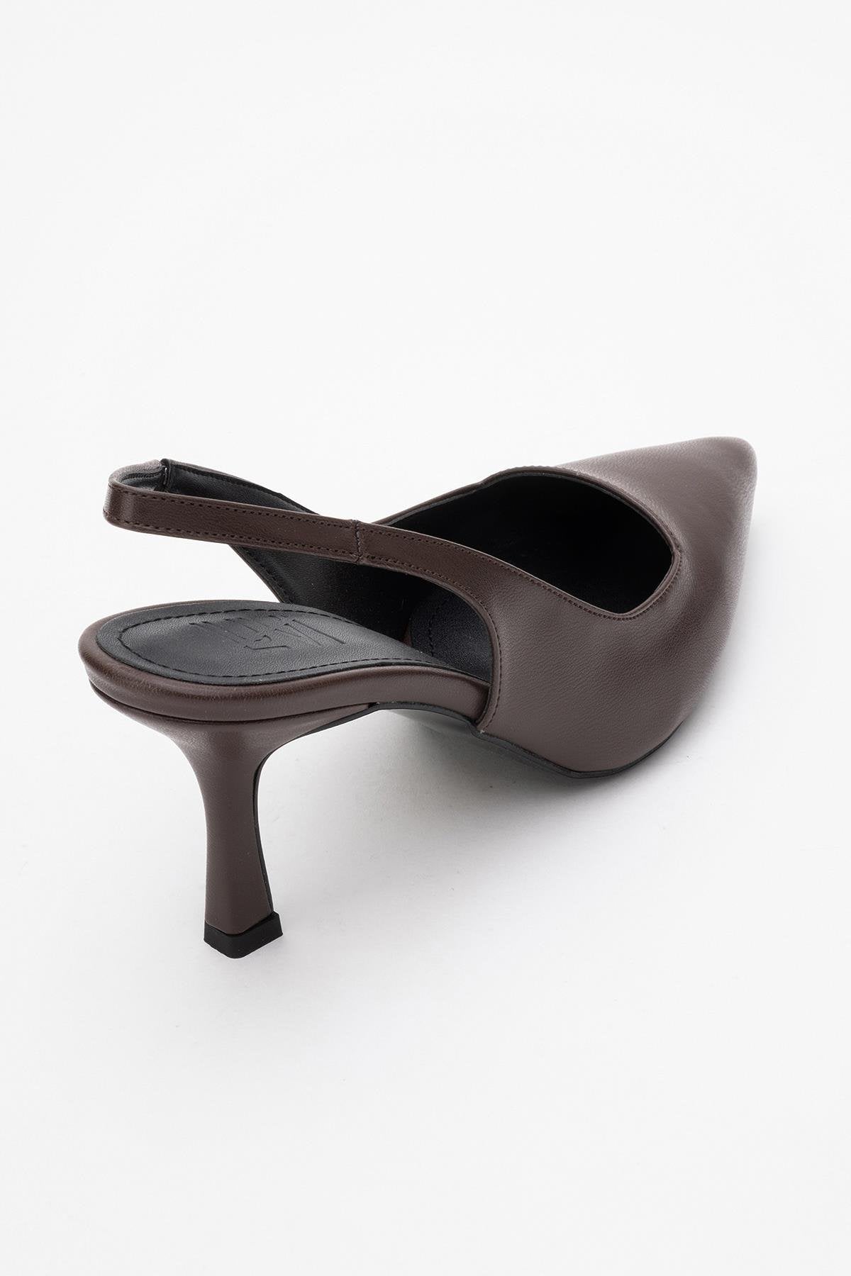 Flem - Mocha Pointed Toe Backless Stiletto Pump (Women)