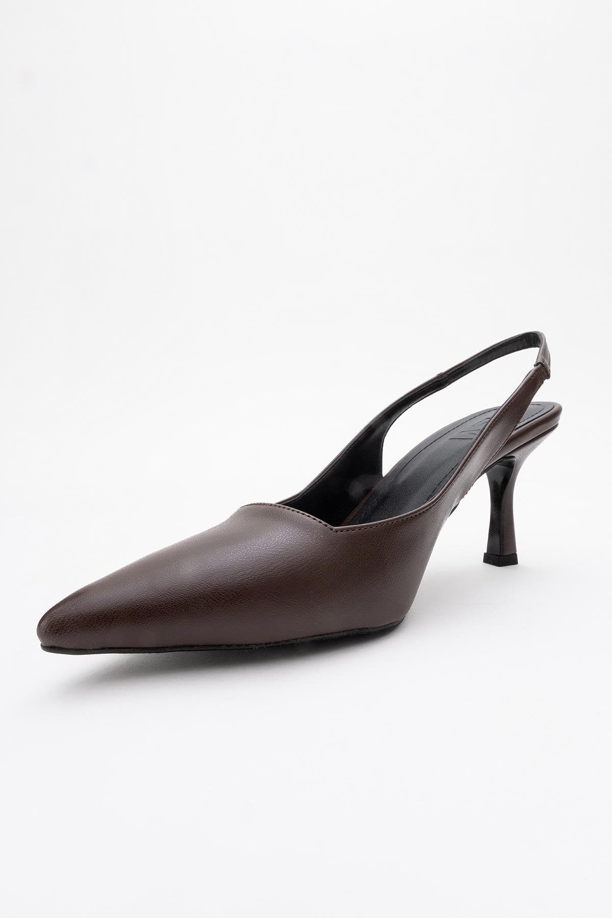 Flem - Mocha Pointed Toe Backless Stiletto Pump (Women)