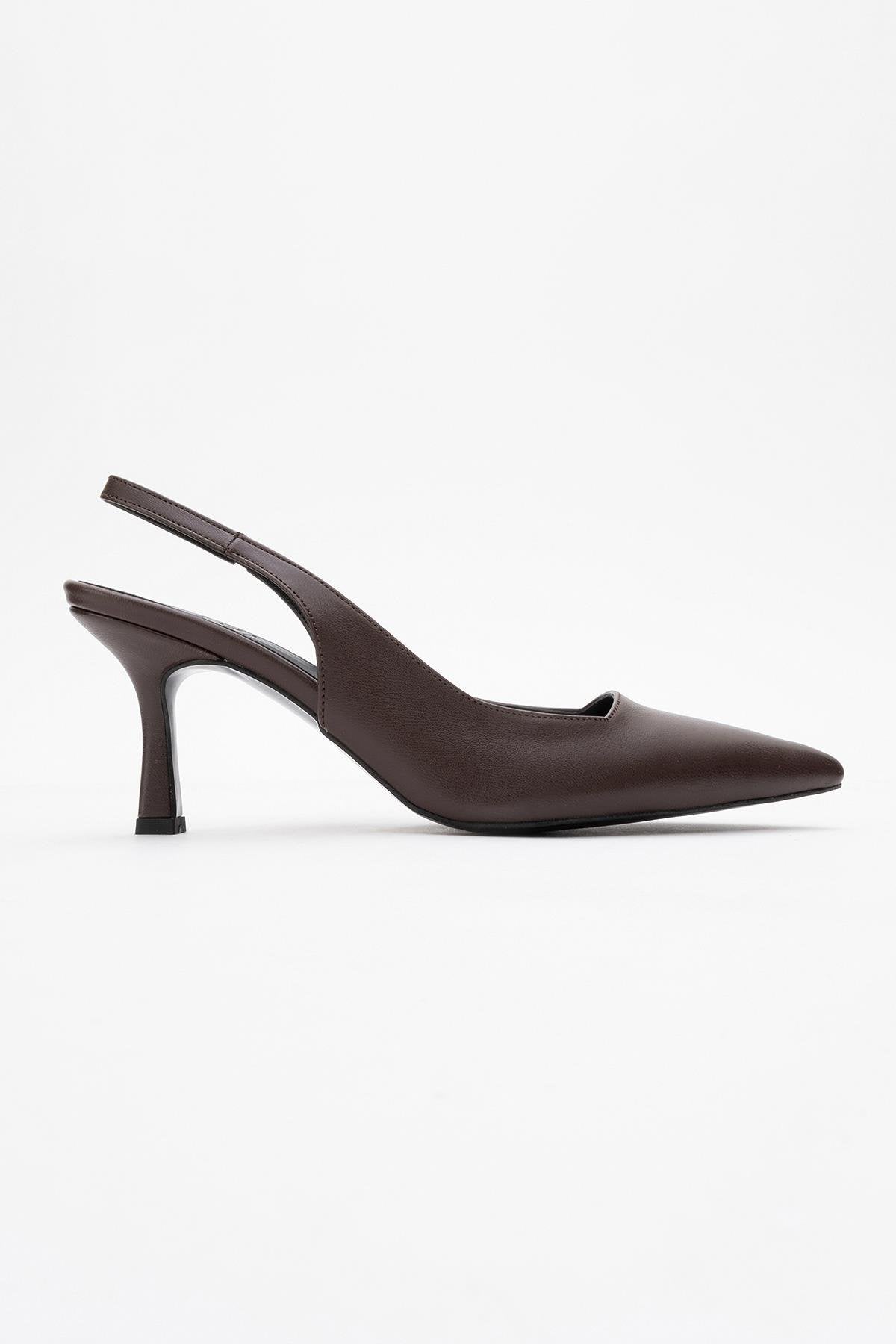 Flem - Mocha Pointed Toe Backless Stiletto Pump (Women)
