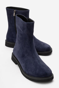 LUCANO - Navy Genuine Suede Leather Boot (Women)
