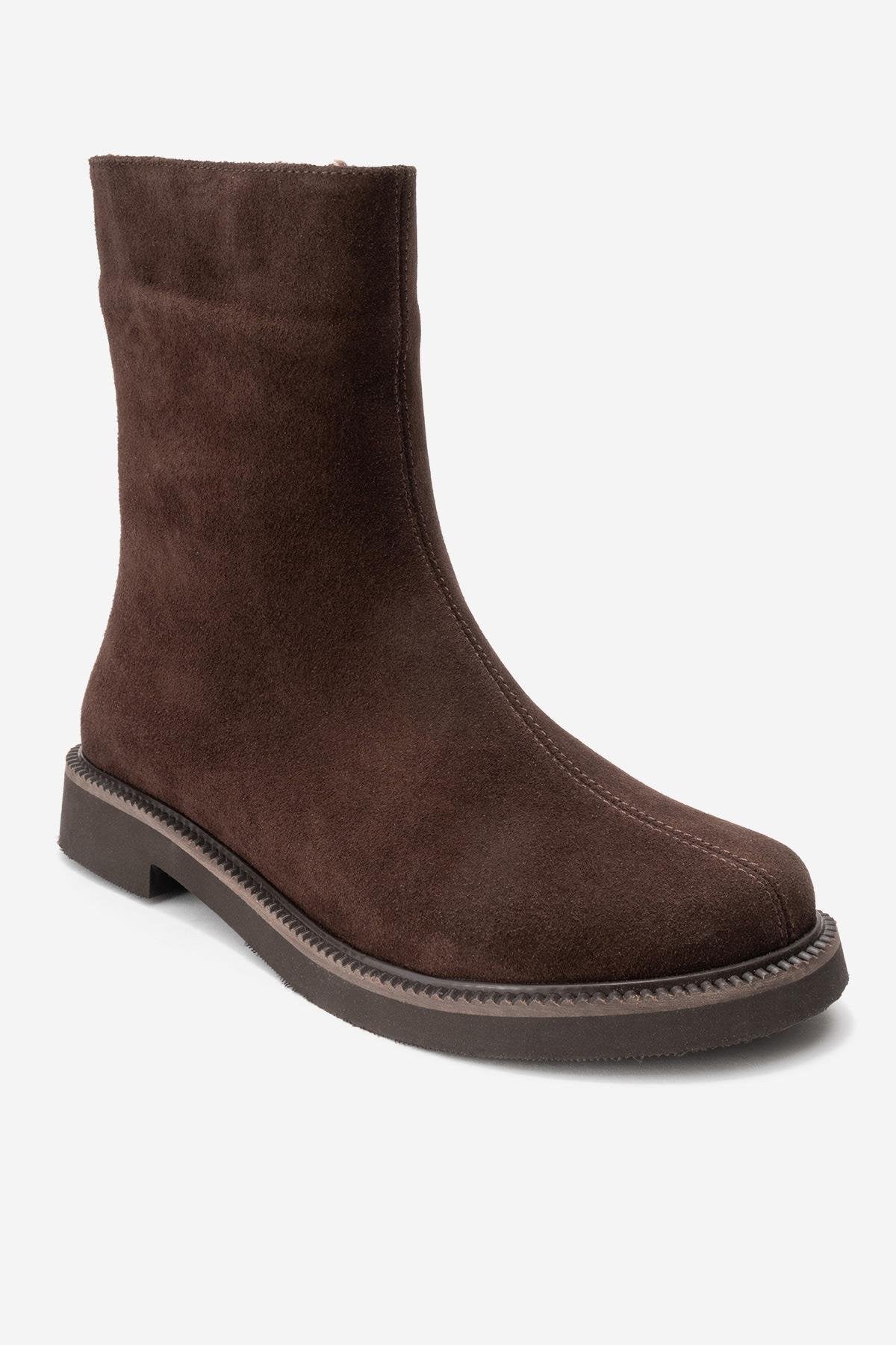 LUCANO - Brown Genuine Suede Leather Boot (Women)
