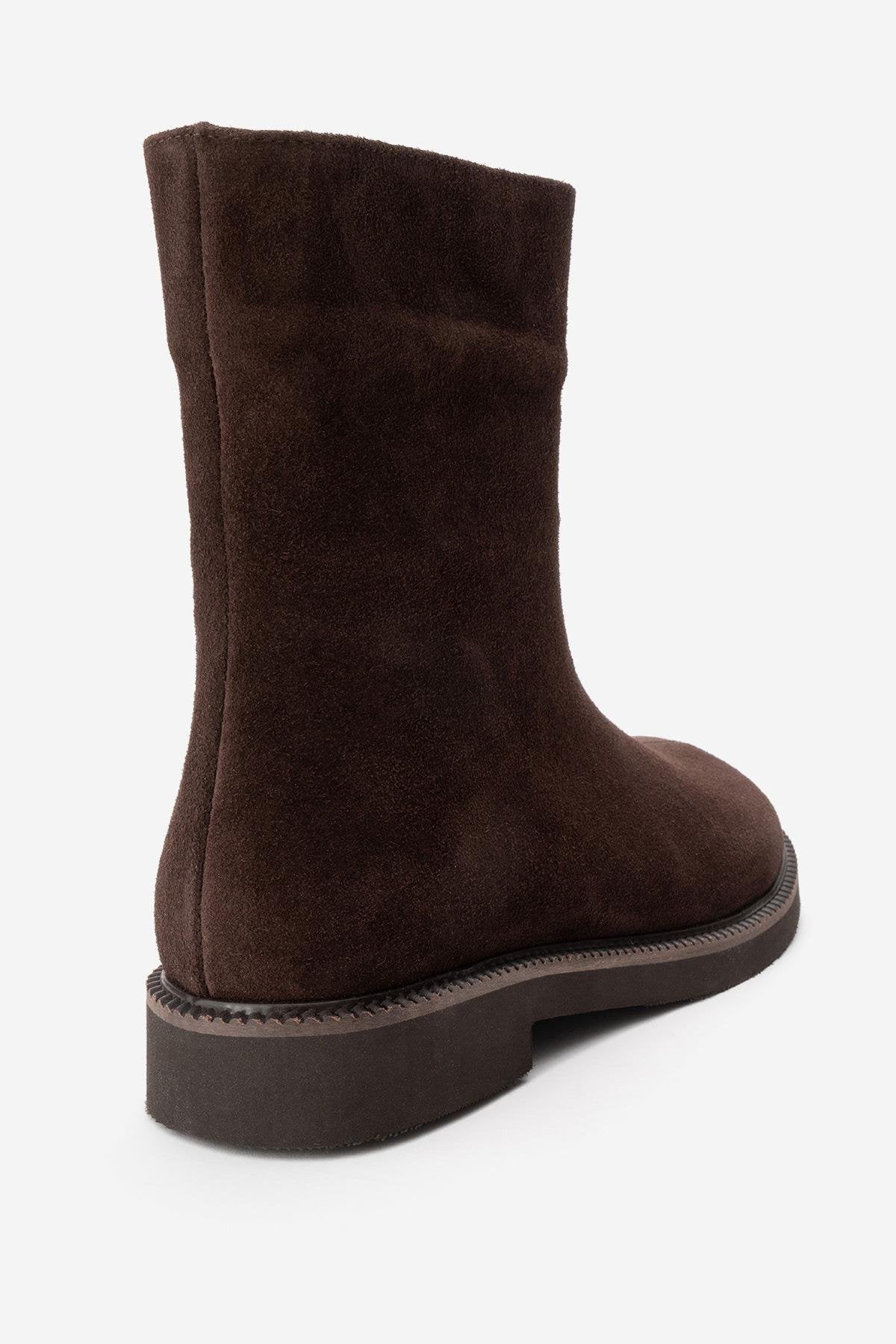 LUCANO - Brown Genuine Suede Leather Boot (Women)