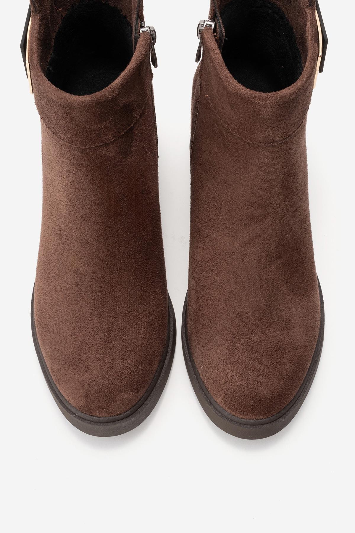 RASHE - Brown Suede Block Heel Boot (Women)