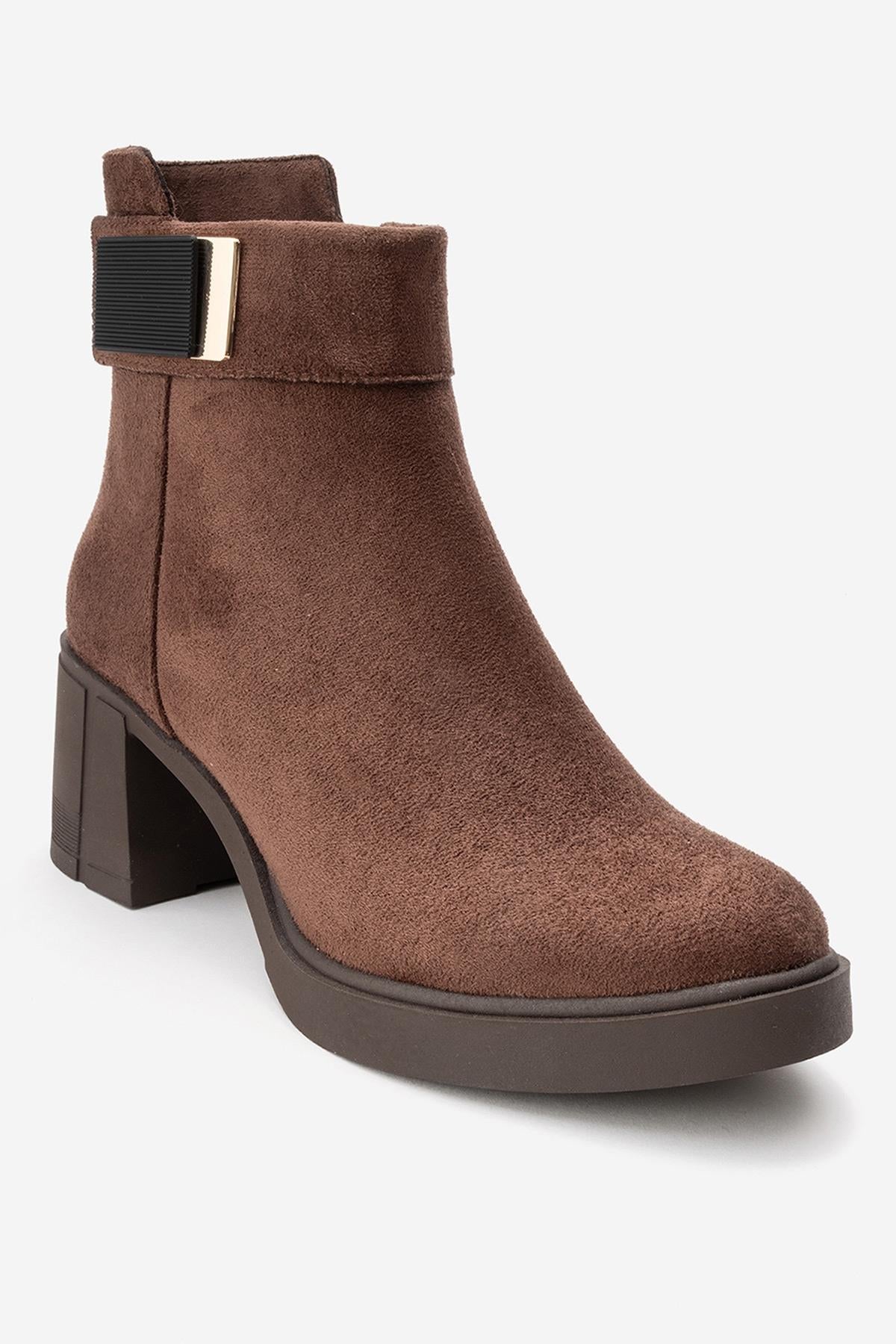 RASHE - Brown Suede Block Heel Boot (Women)