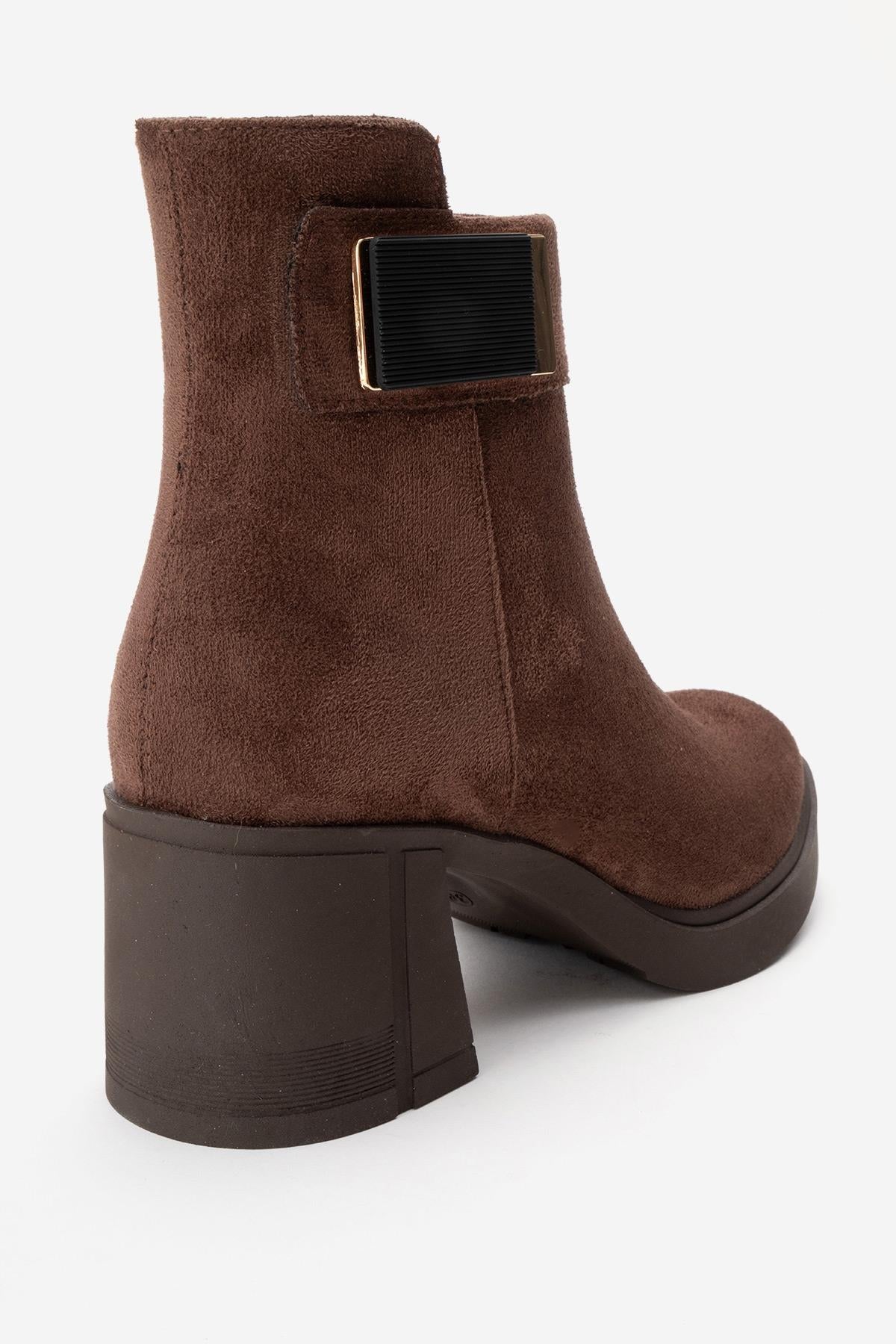 RASHE - Brown Suede Block Heel Boot (Women)