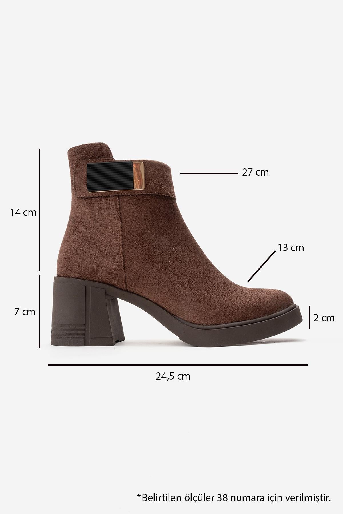 RASHE - Brown Suede Block Heel Boot (Women)