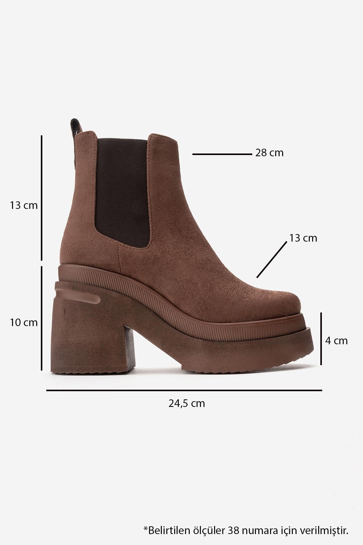 EMMA - Brown Platform Heel Boot (Women)