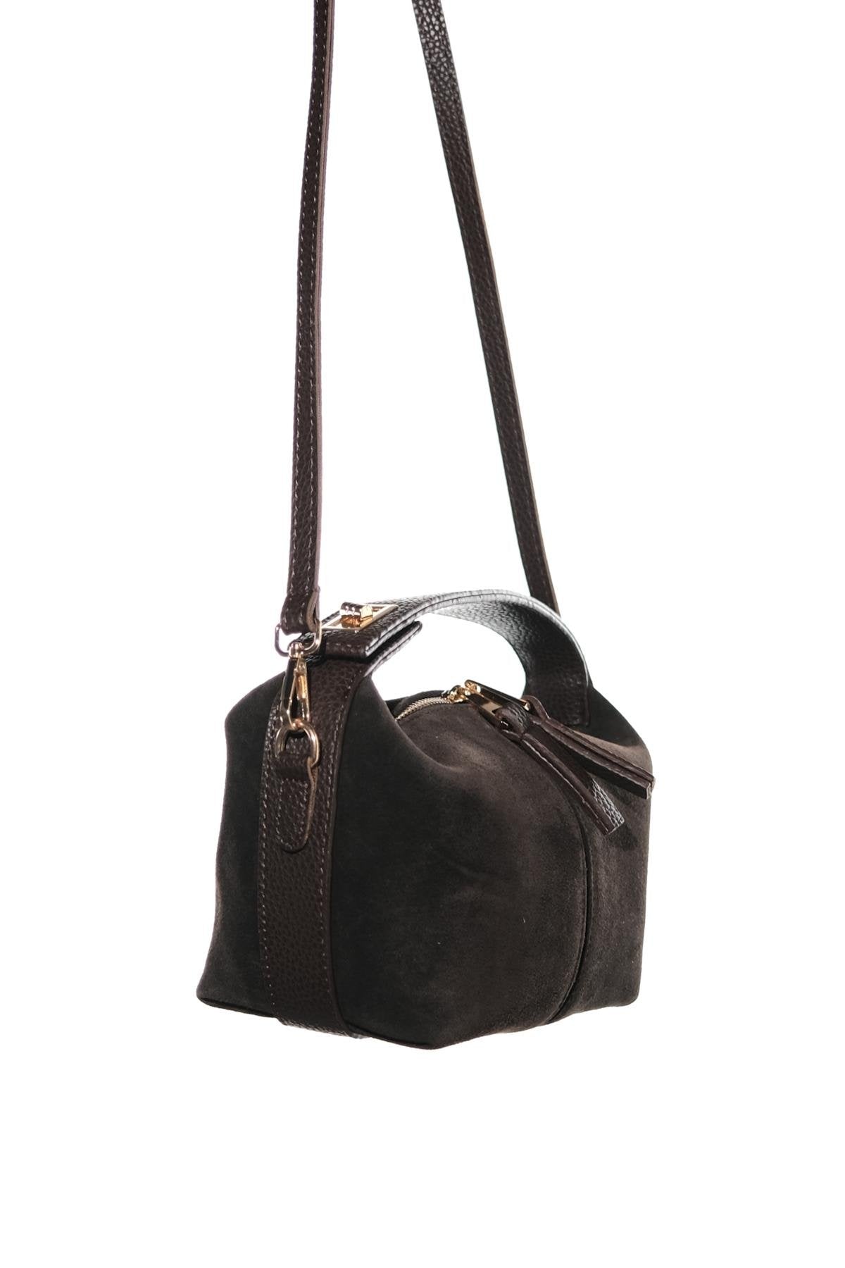 Island - Brown Genuine Suede Shoulder Bag (Women)