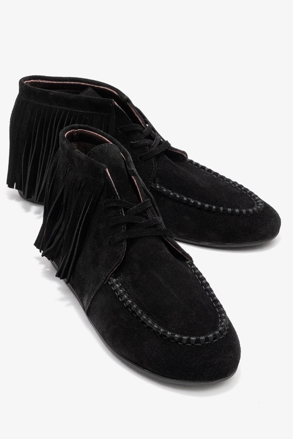 Raux - Black Suede Genuine Leather Ankle Boot (Women)
