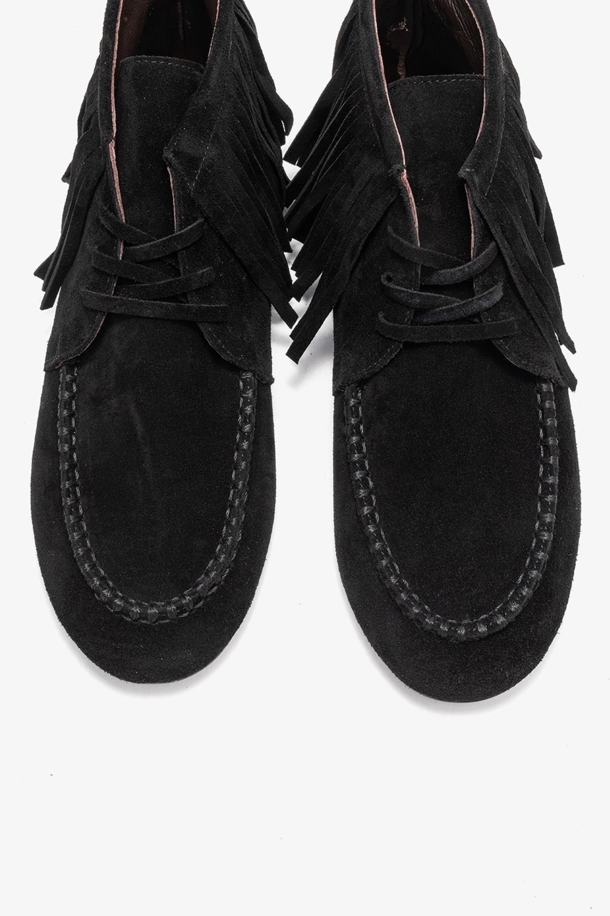 Raux - Black Suede Genuine Leather Ankle Boot (Women)