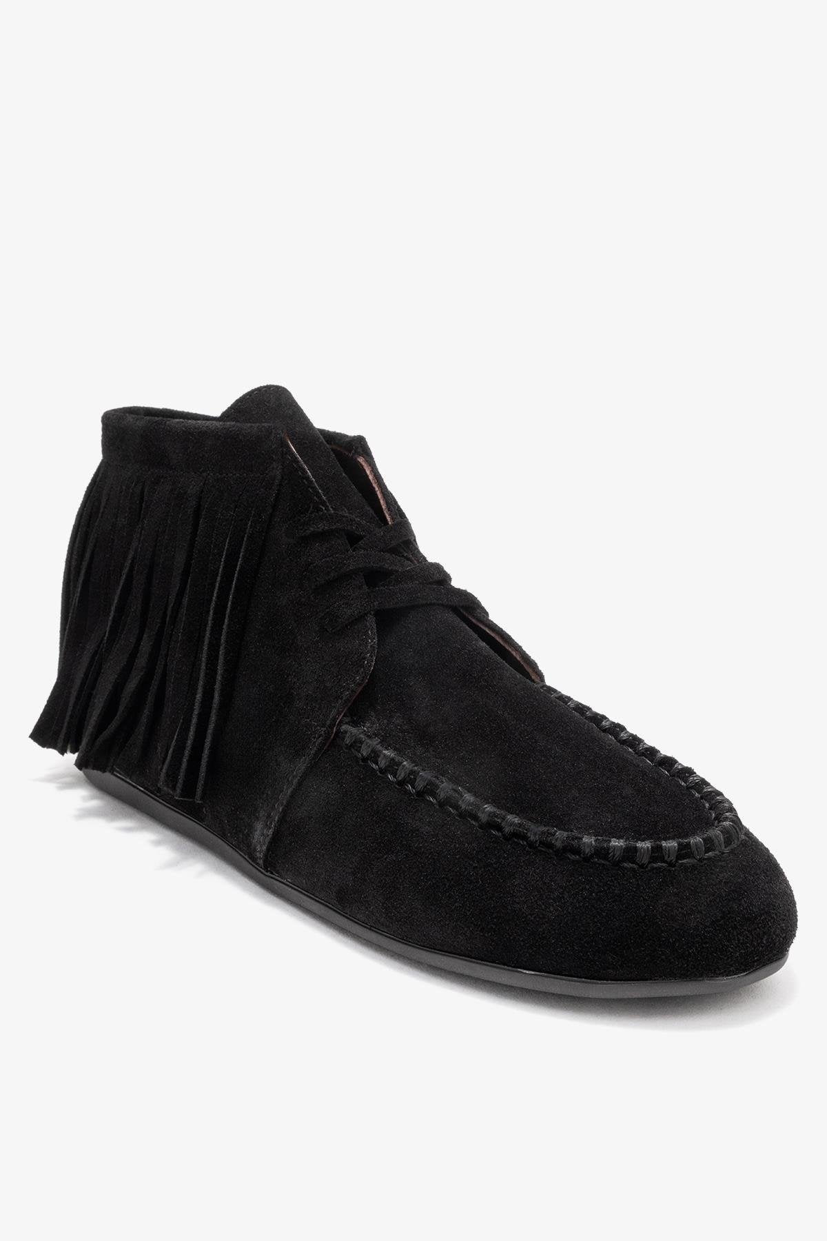 Raux - Black Suede Genuine Leather Ankle Boot (Women)