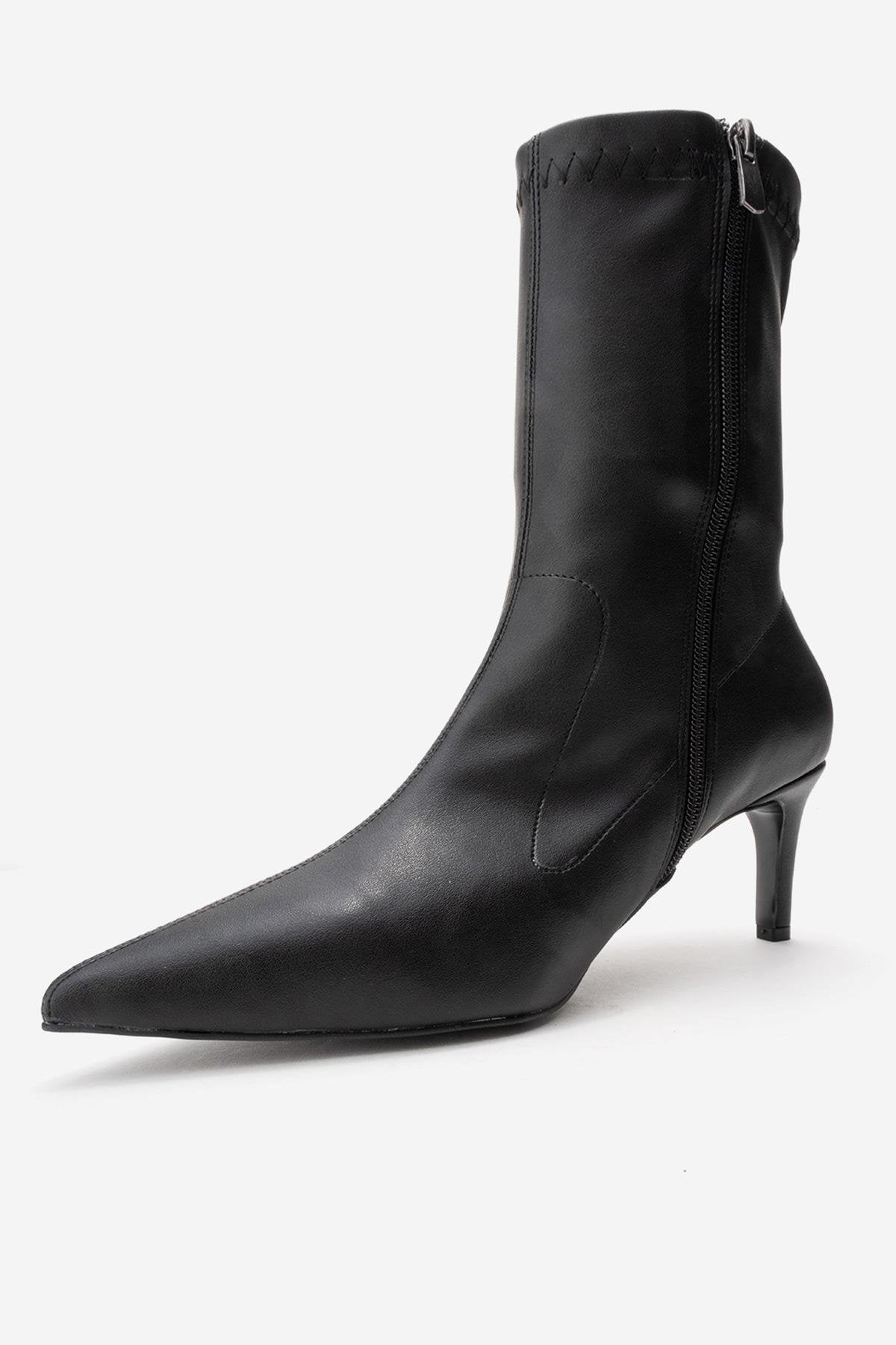 Rossano - Black Stretch Stiletto Heel Boot (Women)