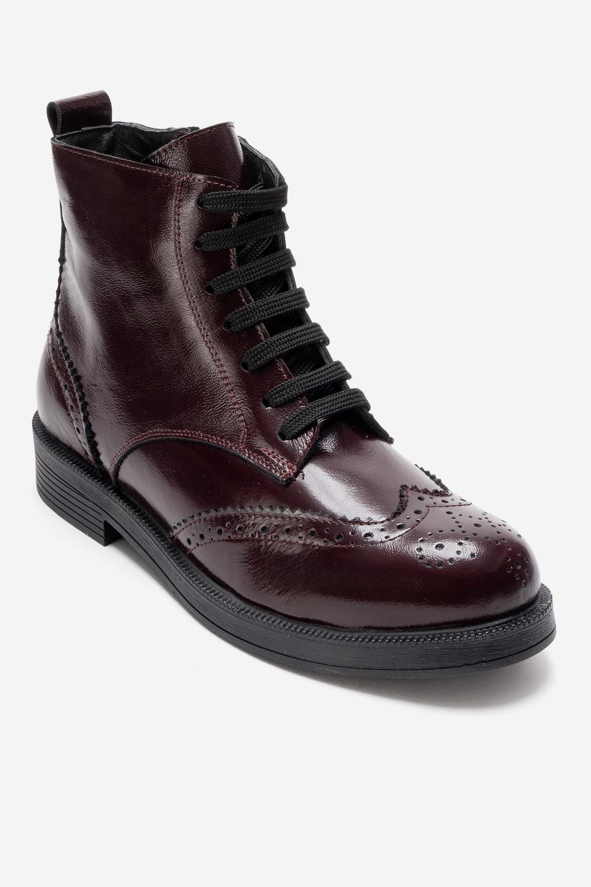 NELVY - Burgundy Genuine Leather Boot (Women)