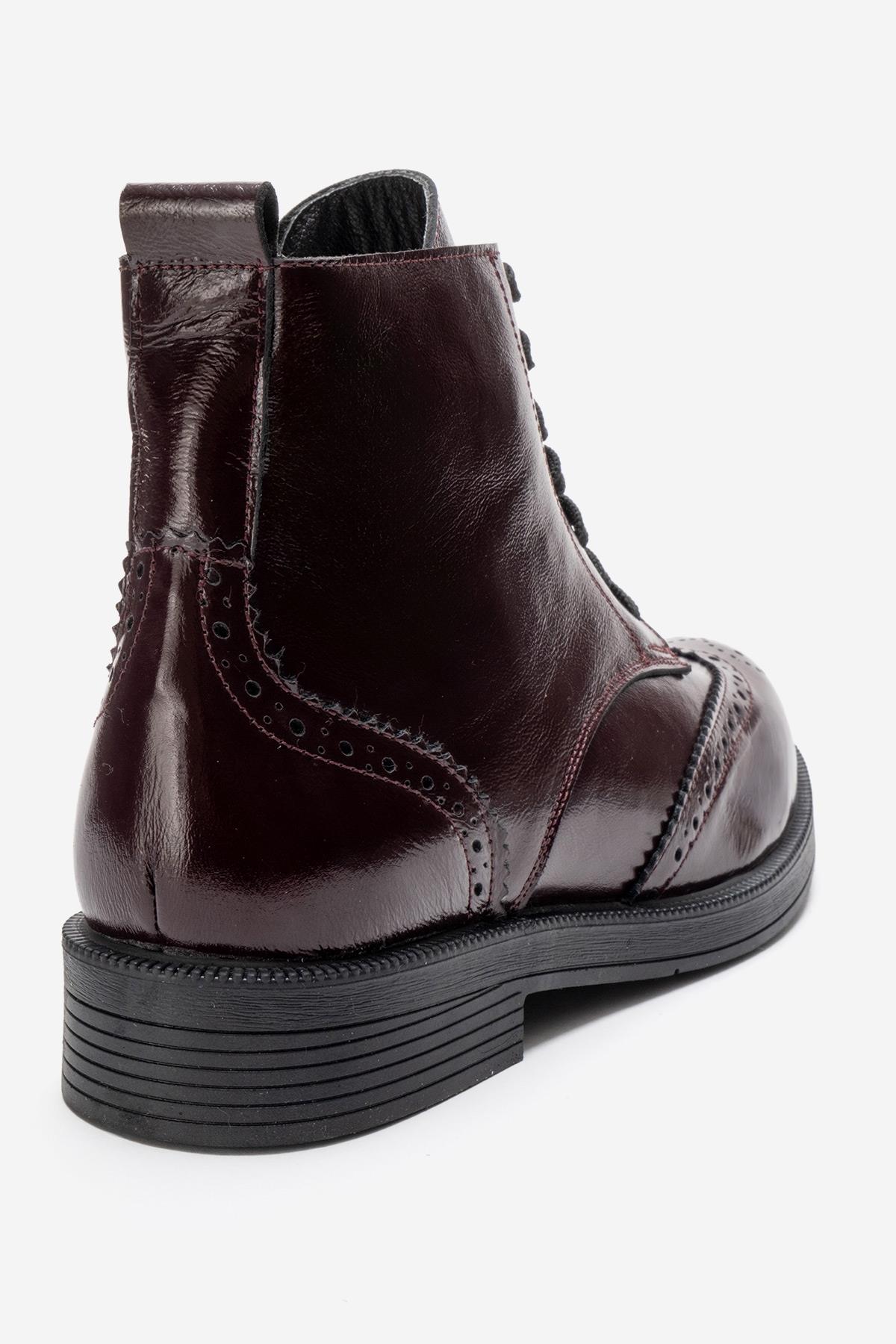 NELVY - Burgundy Genuine Leather Boot (Women)