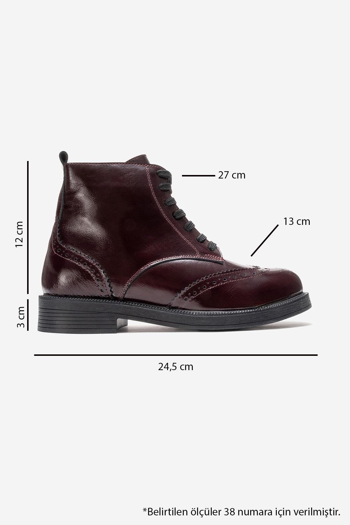 NELVY - Burgundy Genuine Leather Boot (Women)
