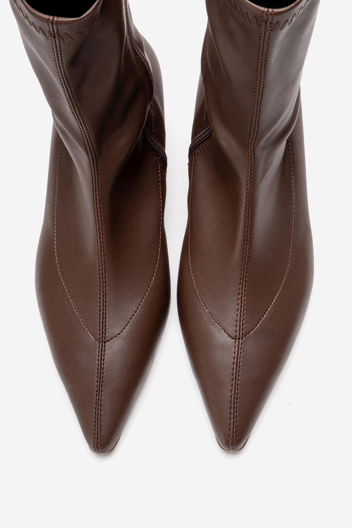 ALORA - Brown Kitten Heel Boot (Women)