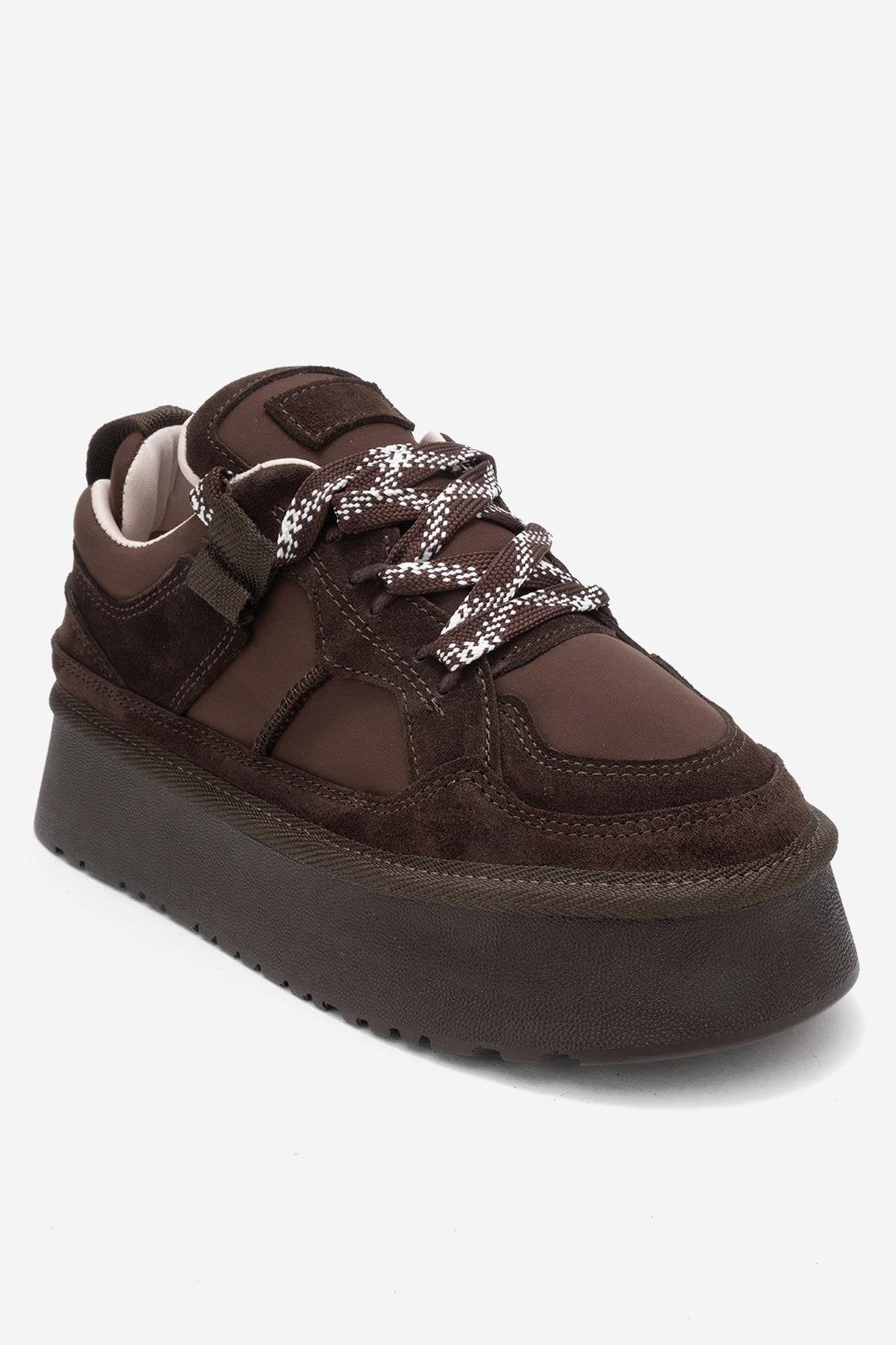 Riven - Brown Genuine Leather Platform Sneaker (Women)