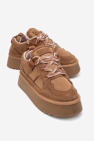 Riven - Cognac Genuine Leather Platform Sneaker (Women)