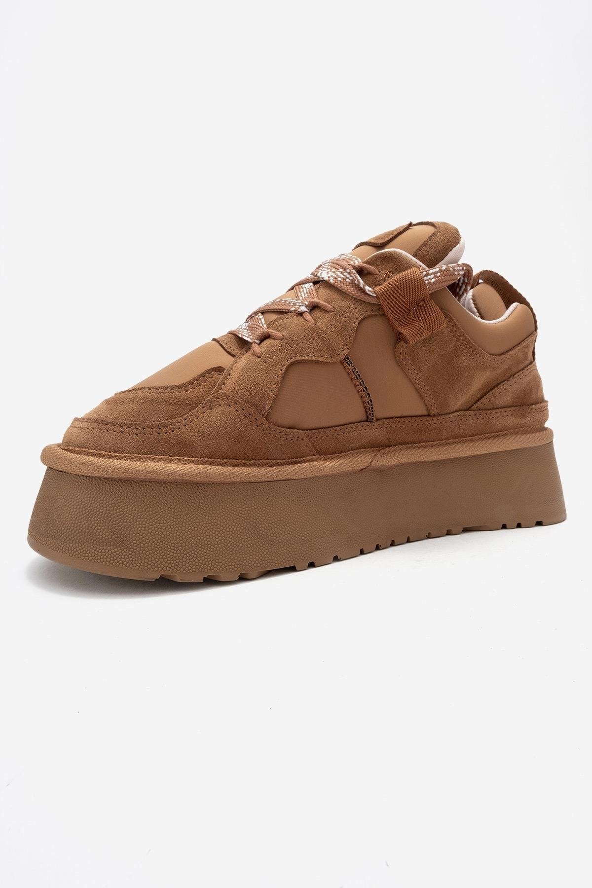 Riven - Cognac Genuine Leather Platform Sneaker (Women)