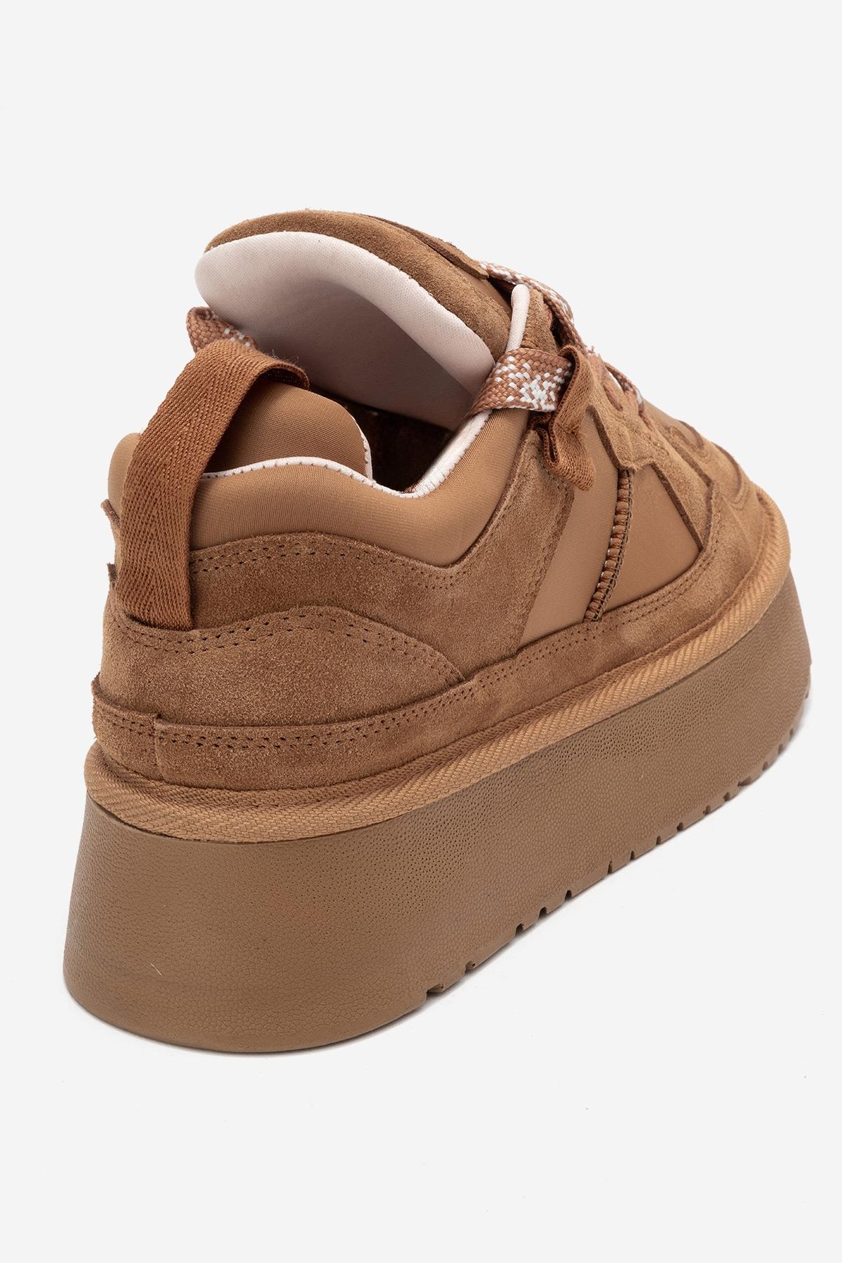 Riven - Cognac Genuine Leather Platform Sneaker (Women)