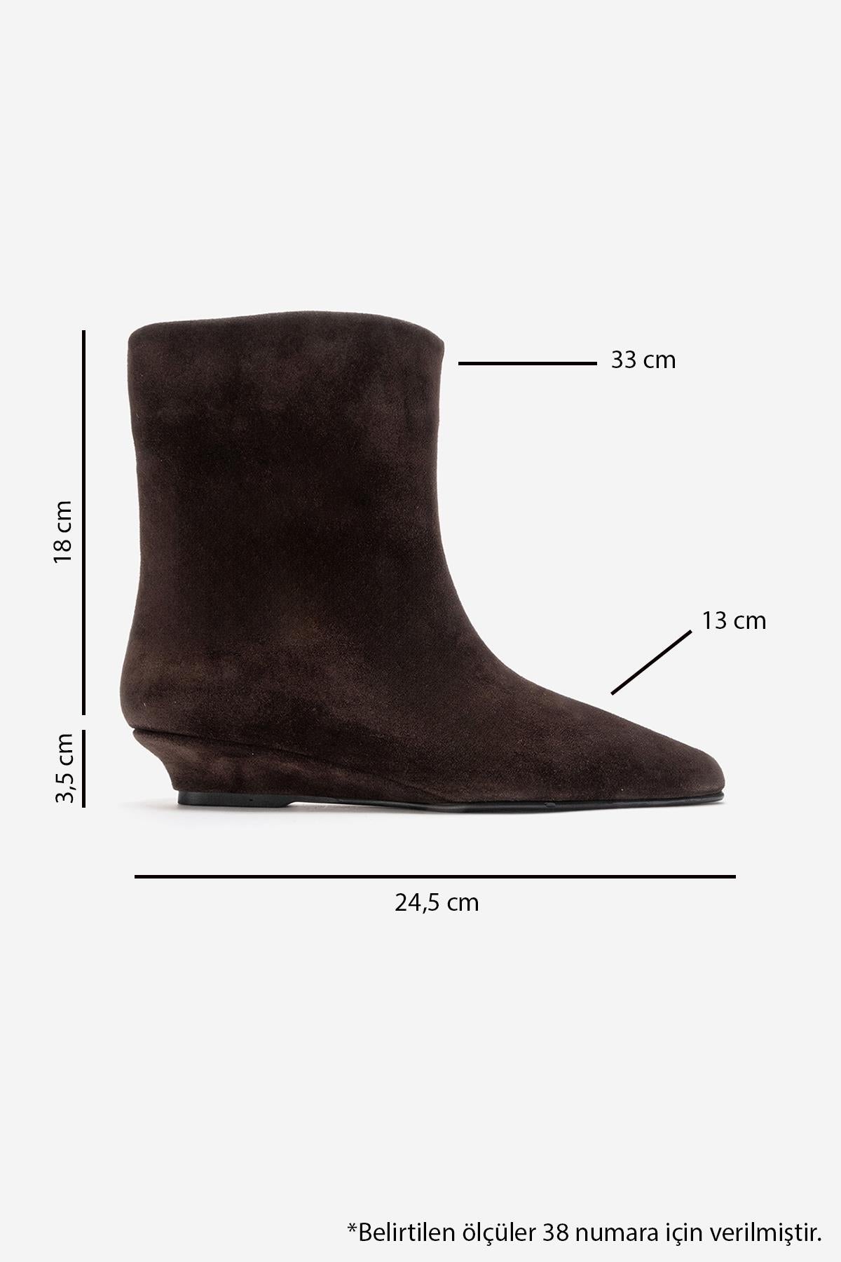 NACHO - Brown Genuine Leather Minimal Block Heel Ankle Boot (Women)