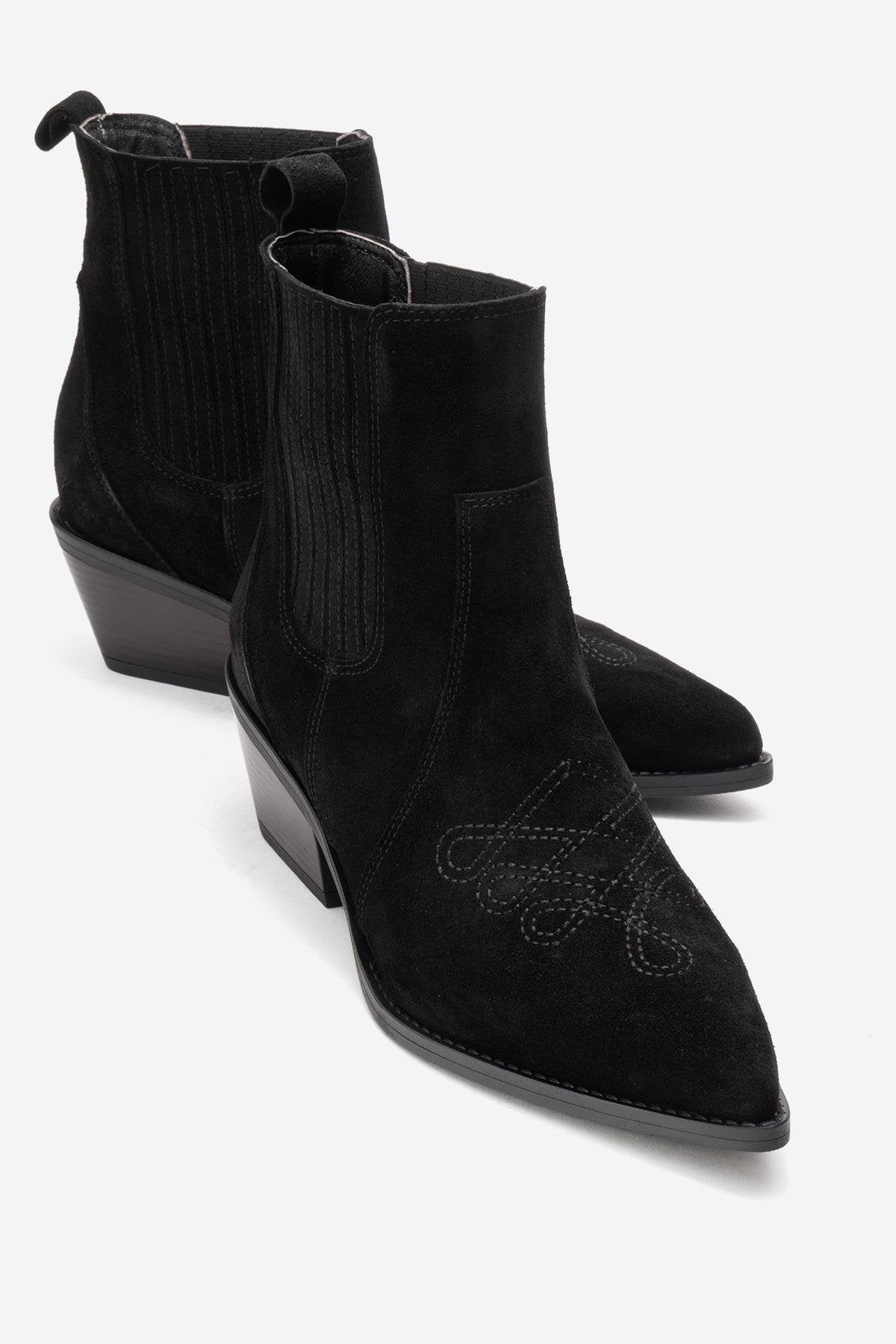Julieta - Black Genuine Leather Western Boot (Women)