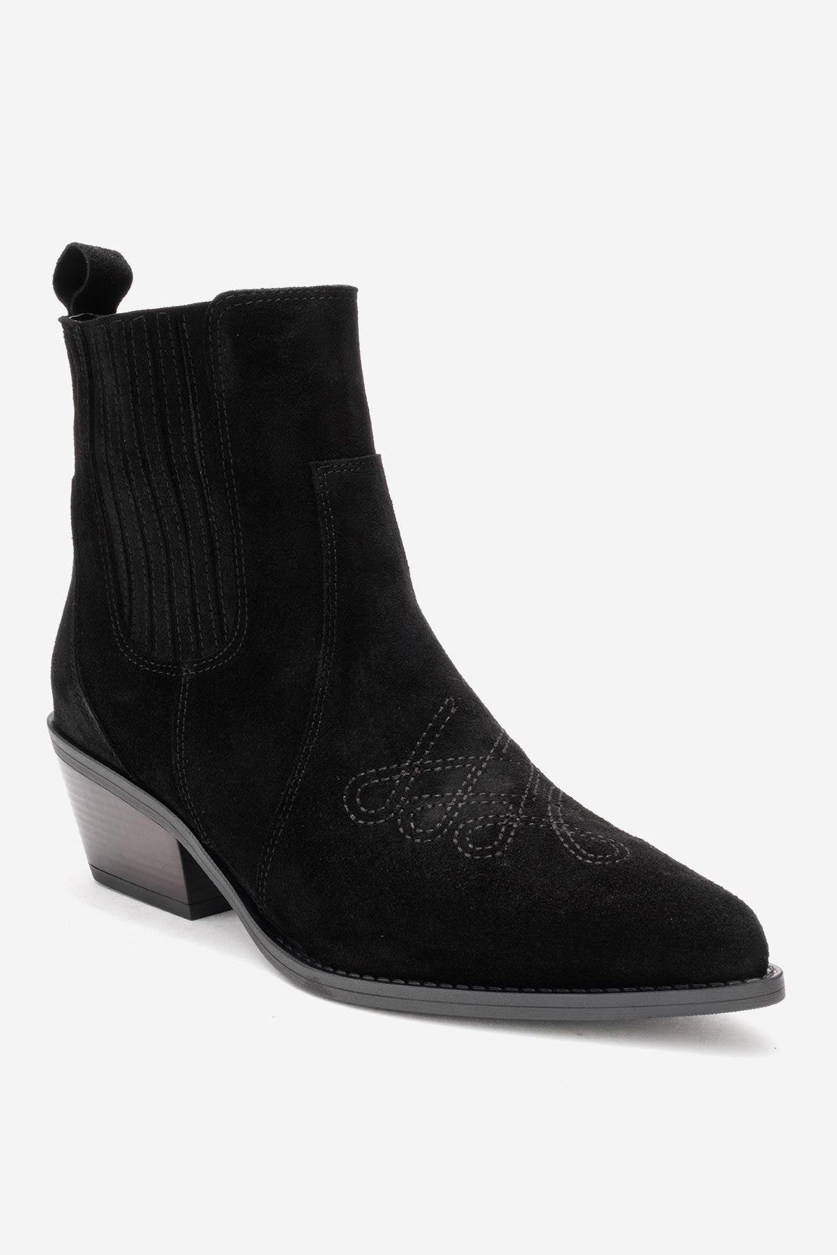 Julieta - Black Genuine Leather Western Boot (Women)