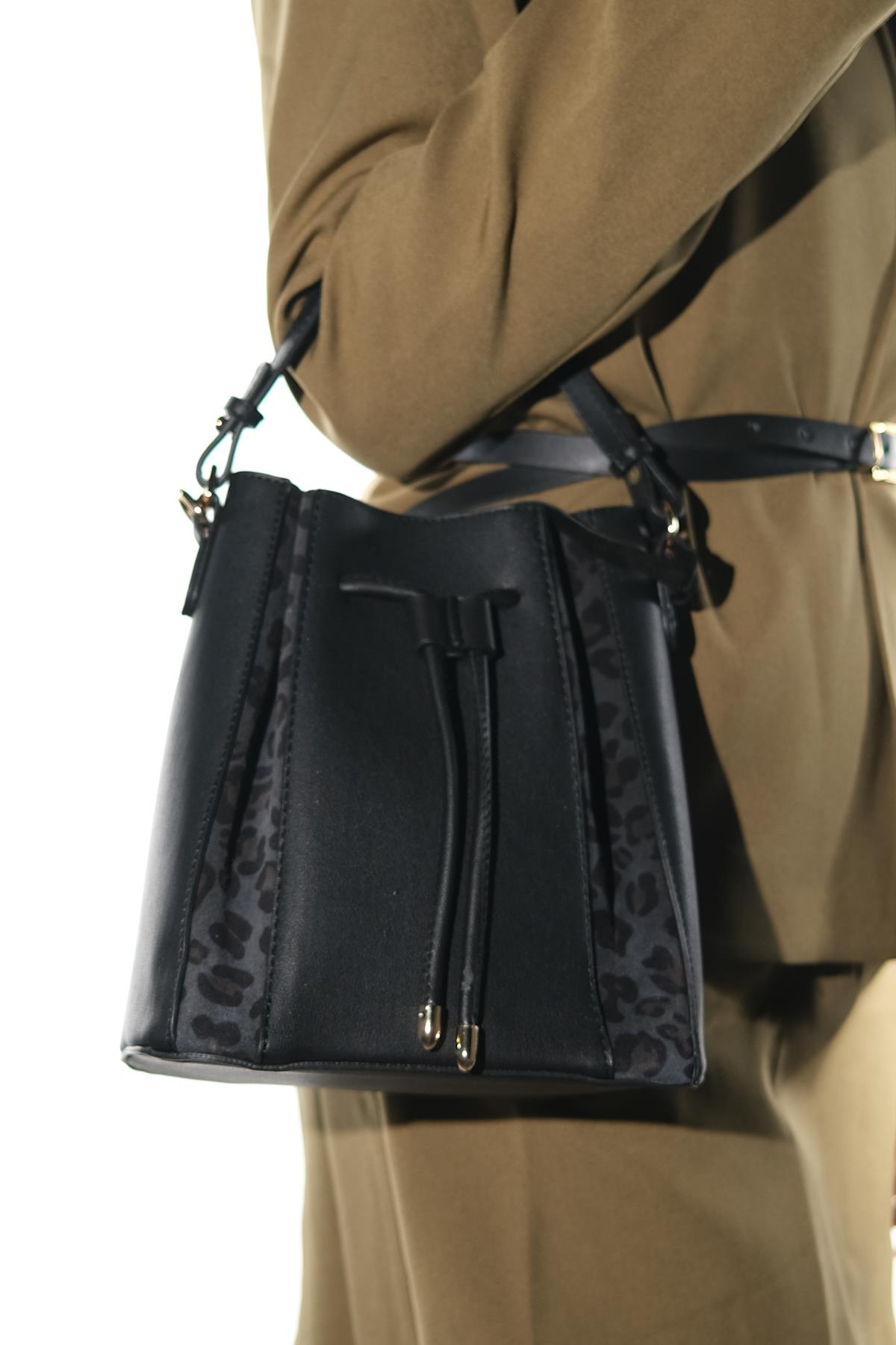 MARALIS - Black Genuine Suede Leather Shoulder Bag (Women)