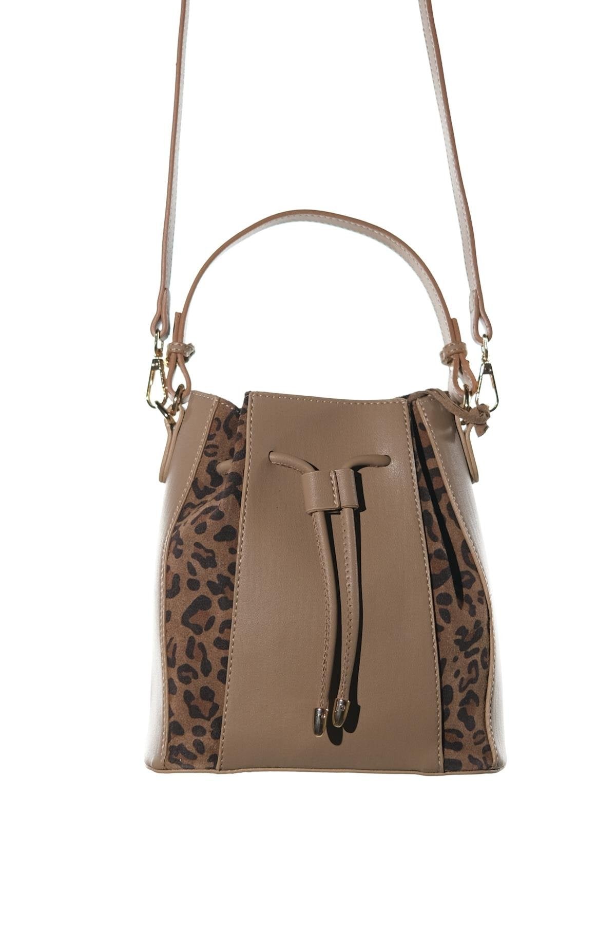 MARALIS - Taupe Genuine Suede Leather Shoulder Bag (Women)