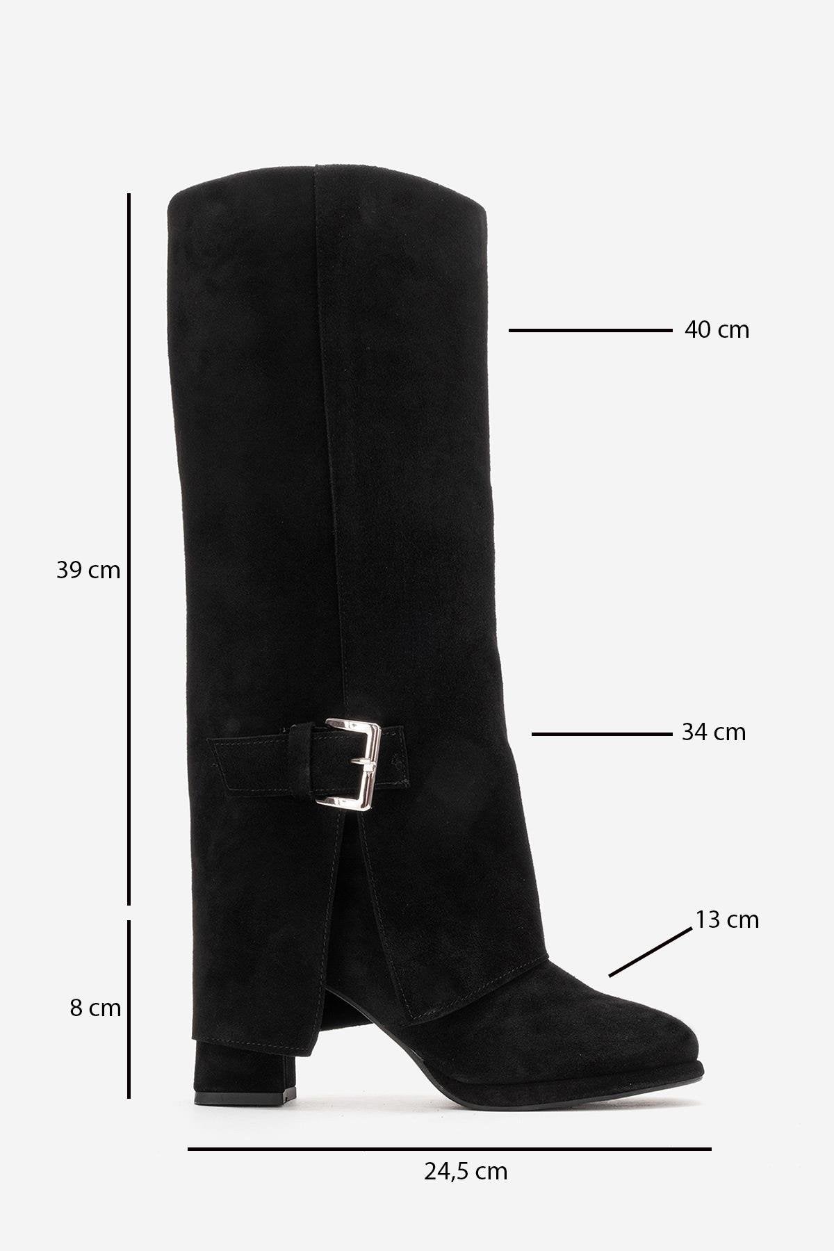 LOJO - Black Genuine Leather Block Heel Boot (Women)
