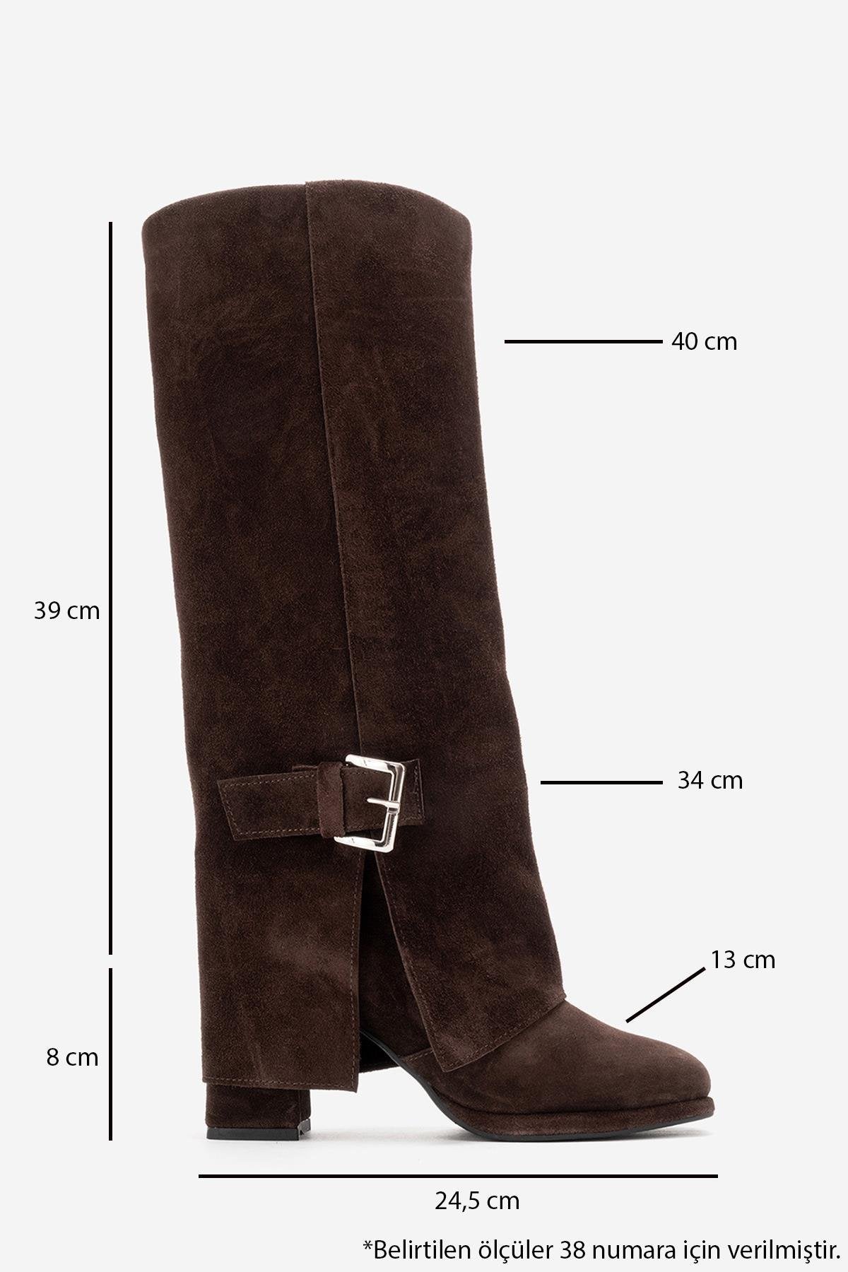 LOJO - Brown Genuine Leather Block Heel Boot (Women)