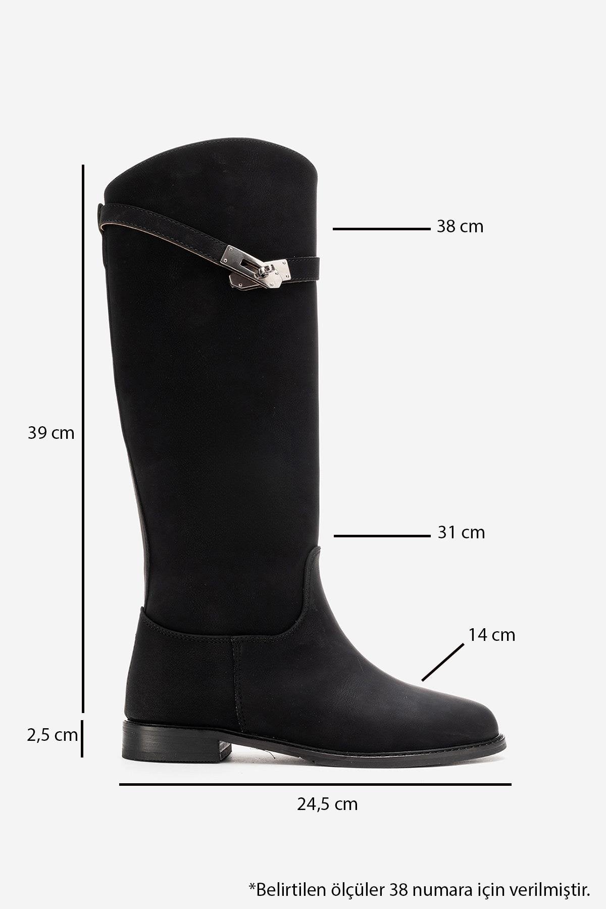 YOKO - Black Belted Riding Boot (Women)